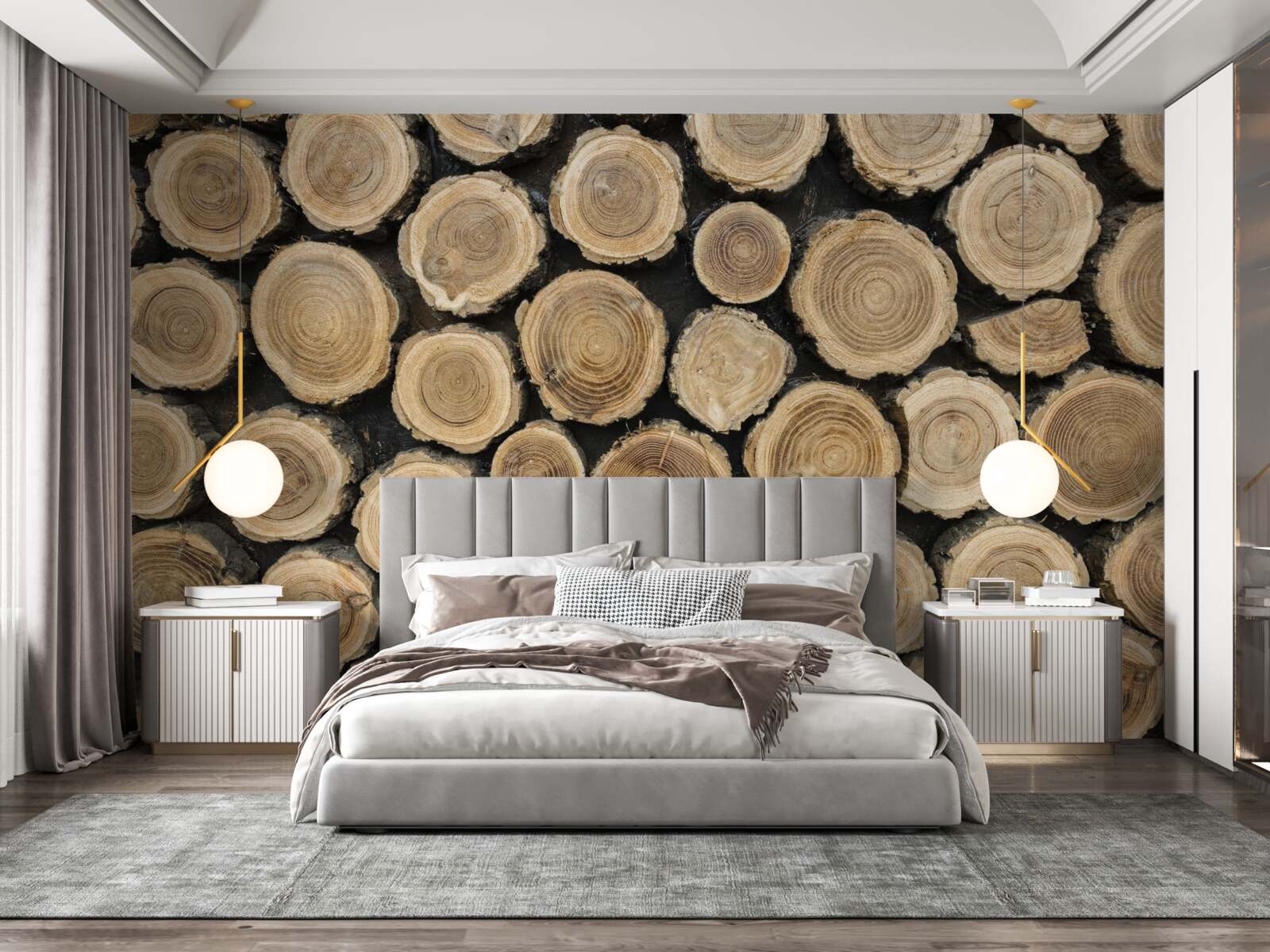 Фотошпалери повалені дерева у формі кола