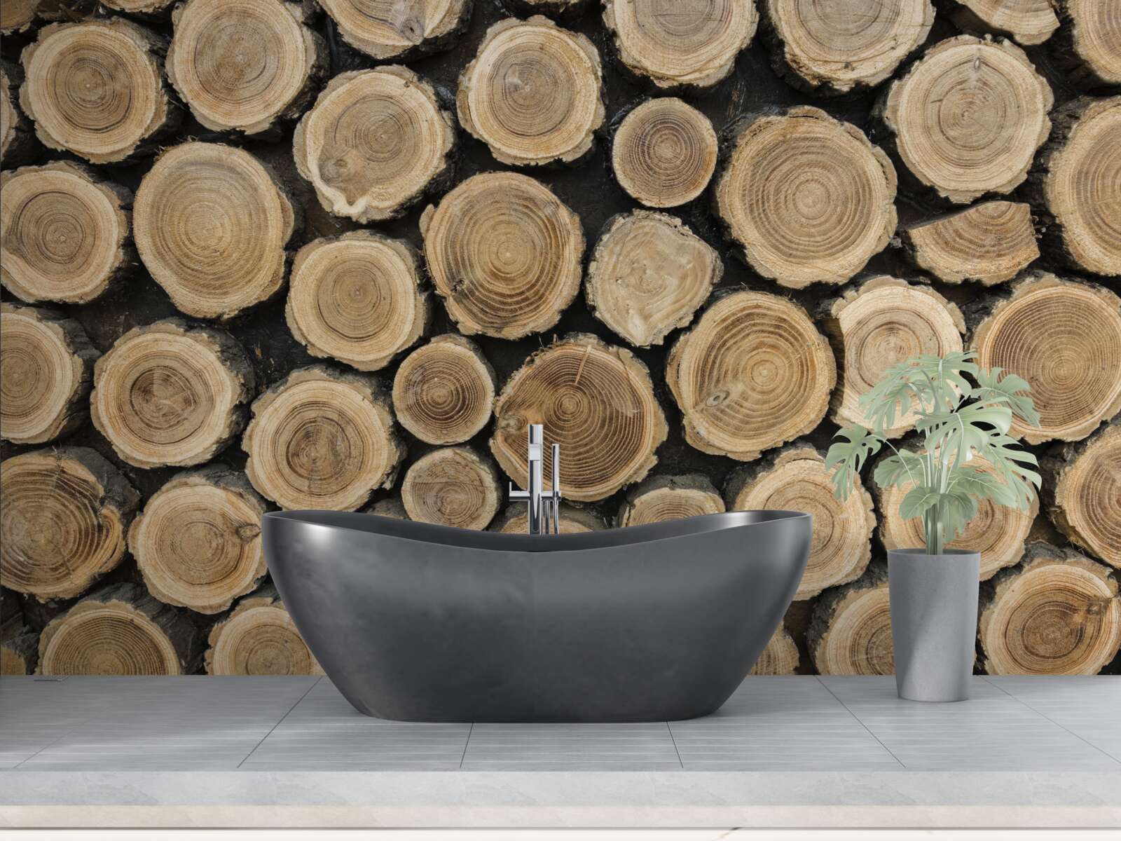 Фотошпалери повалені дерева у формі кола