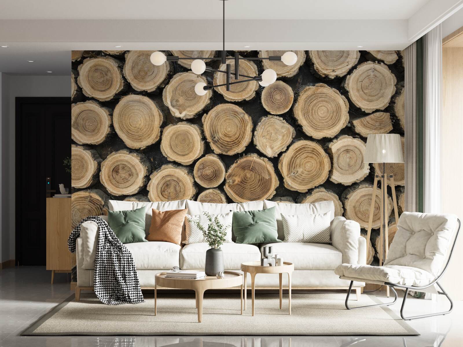 Фотошпалери повалені дерева у формі кола