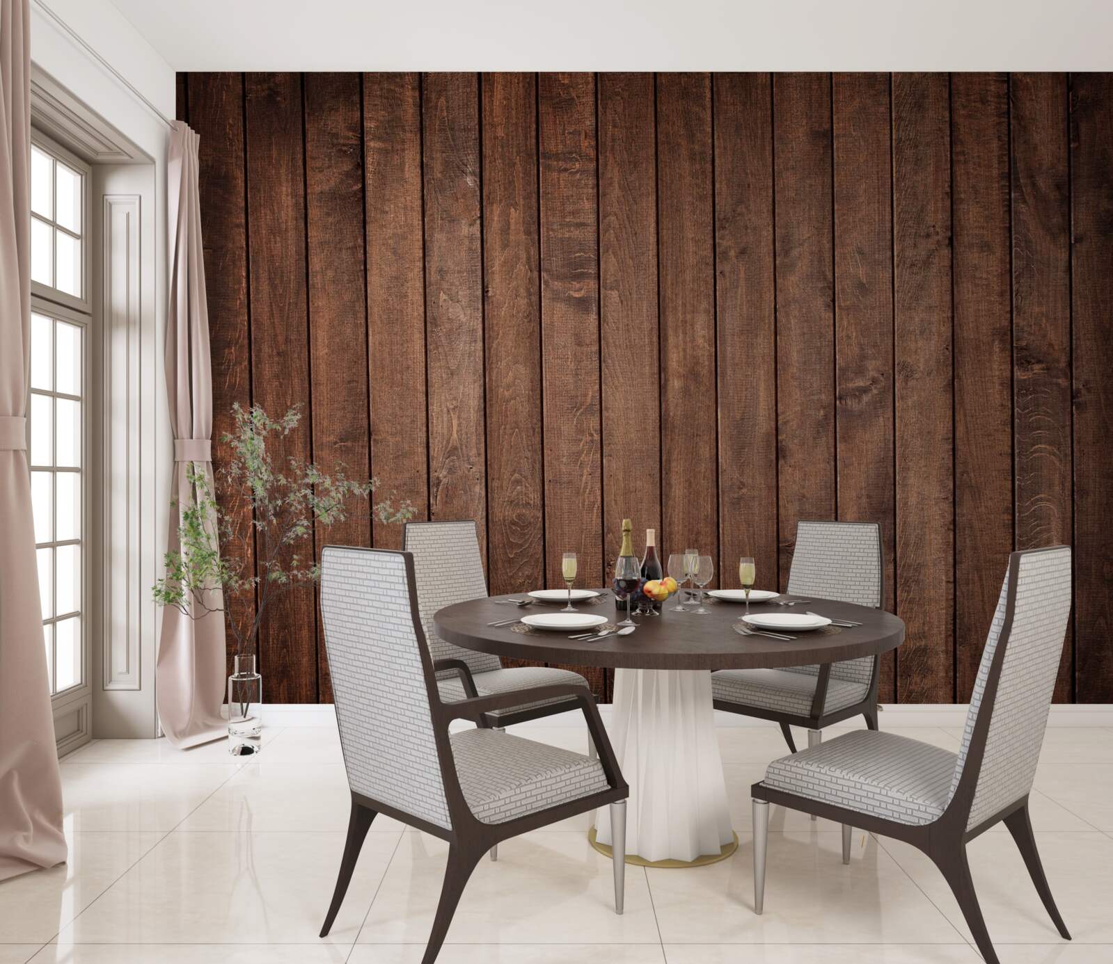 Фотошпалери паркетна дошка має привабливий темно-коричневий відтінок