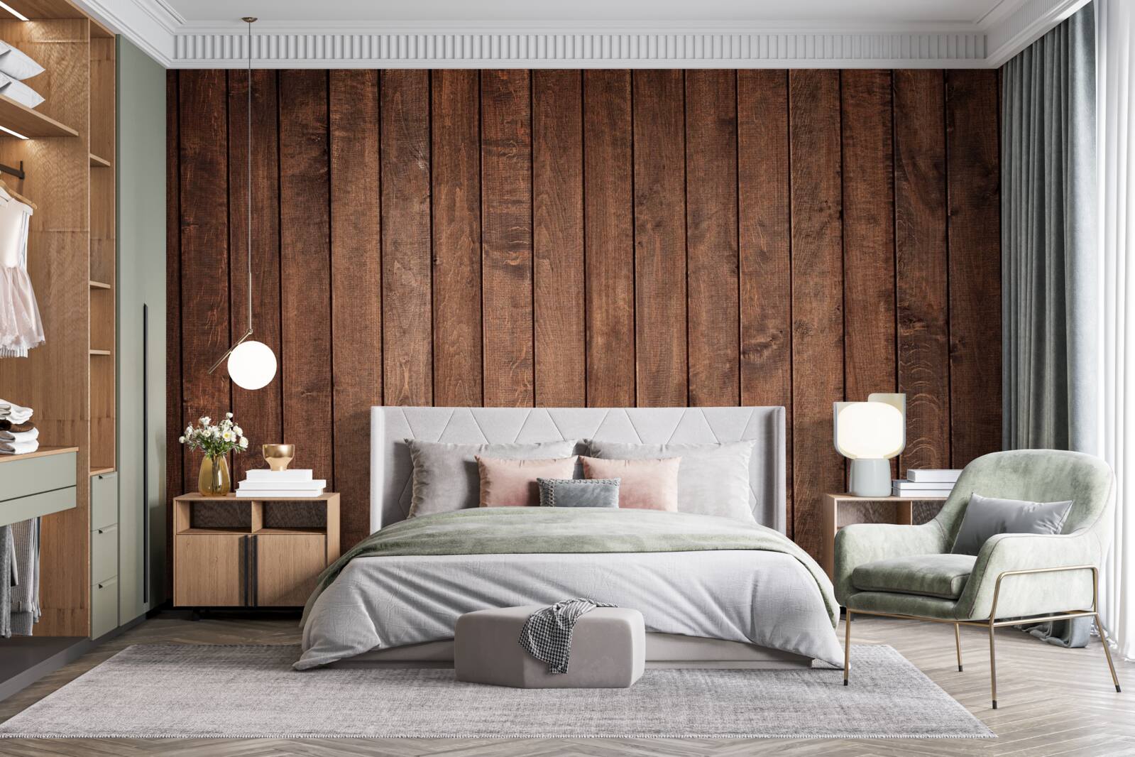 Фотошпалери паркетна дошка має привабливий темно-коричневий відтінок