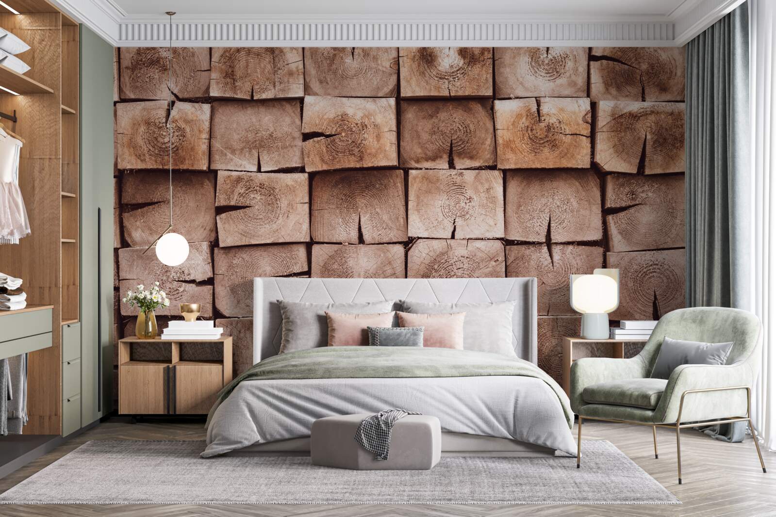 Фотошпалери купа колод