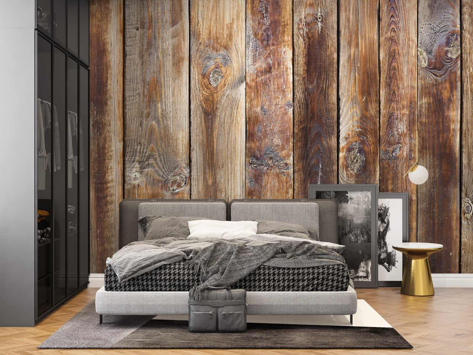 Фотошпалери балки виготовлені з темно-коричневого дерева