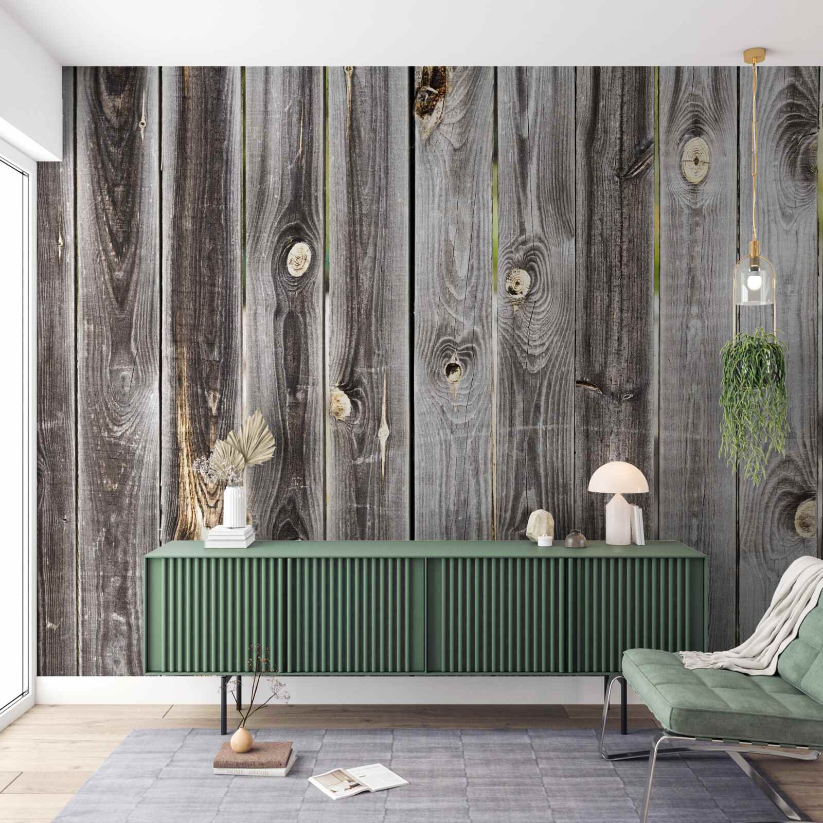 Фотошпалери темно-сірий дерев'яний паркан