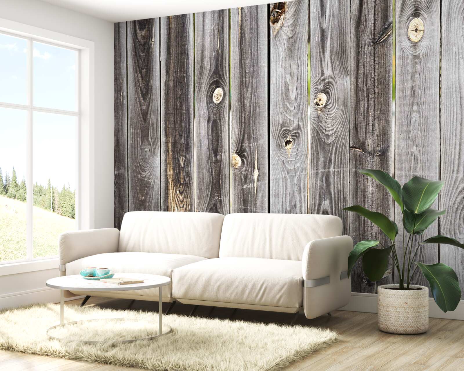 Фотошпалери темно-сірий дерев'яний паркан