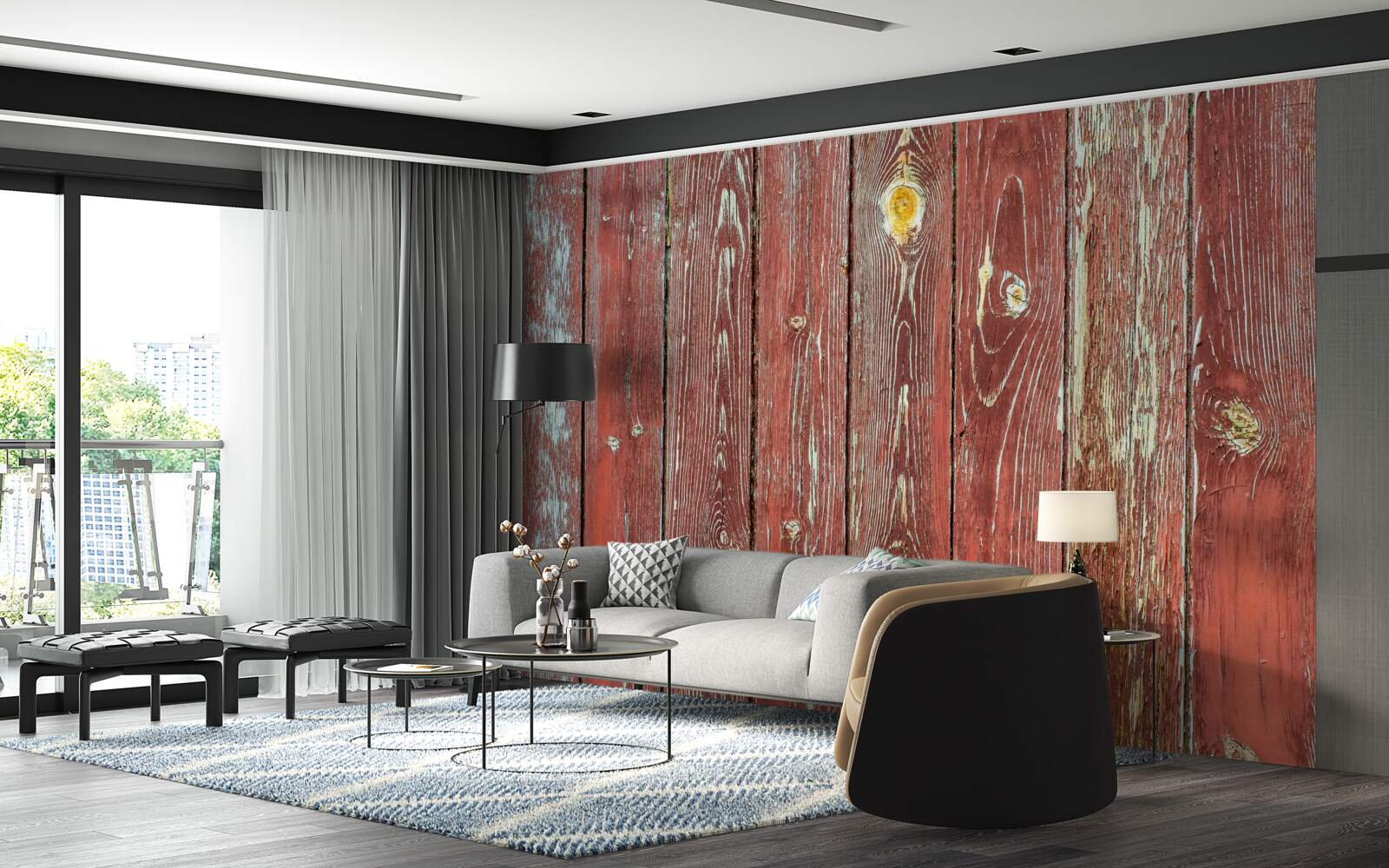 Фотошпалери дерев'яне тло червоного кольору має антикварний вигляд