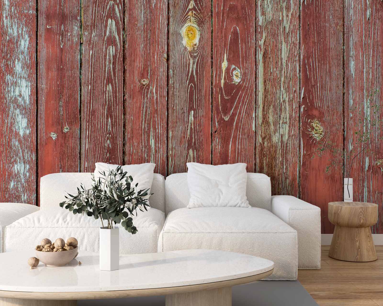 Фотошпалери дерев'яне тло червоного кольору має антикварний вигляд