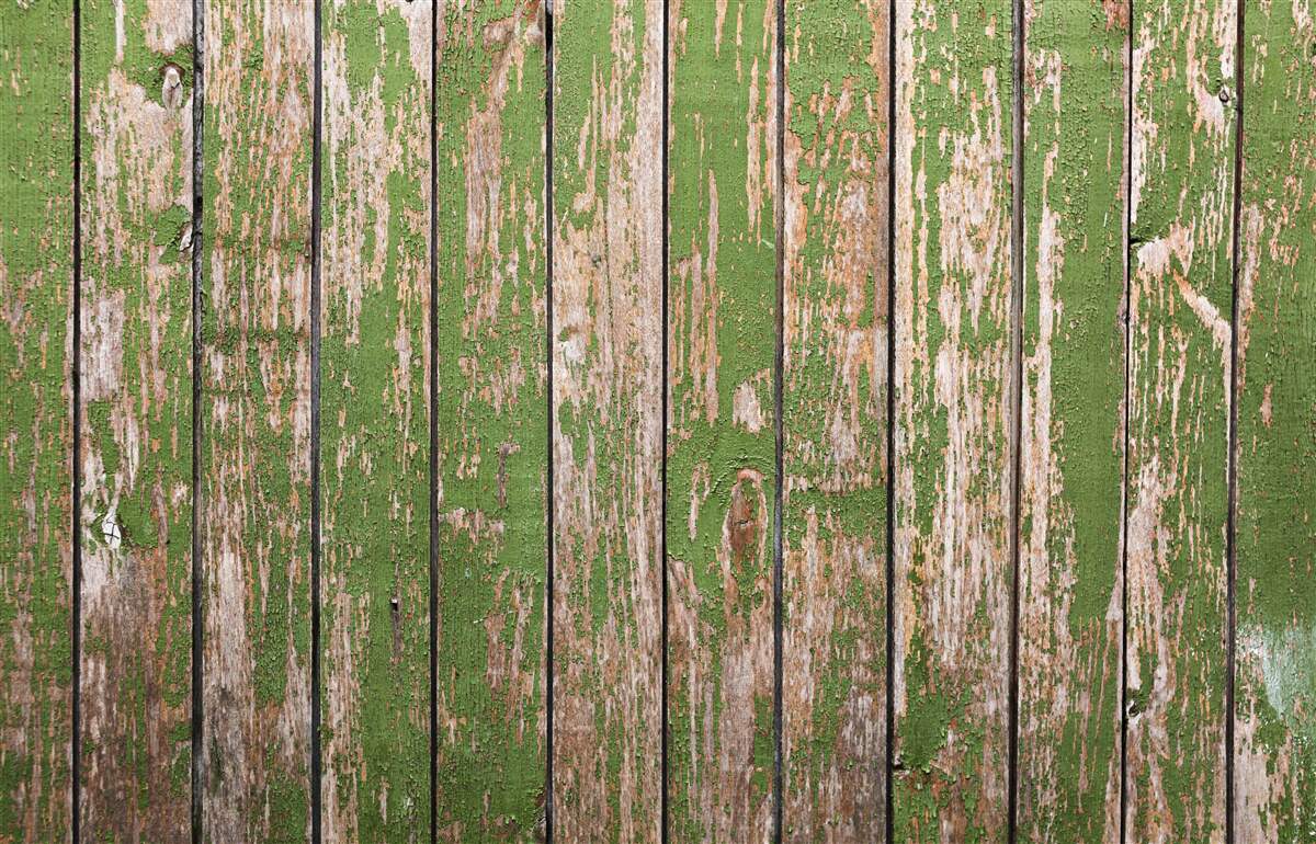 Фотошпалери старовинний, напівзруйнований зелений паркан