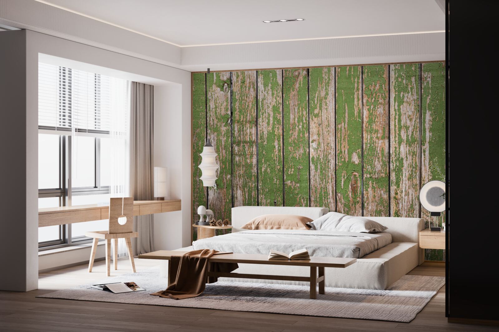 Фотошпалери старовинний, напівзруйнований зелений паркан