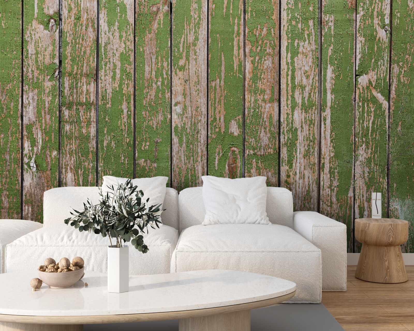 Фотошпалери старовинний, напівзруйнований зелений паркан