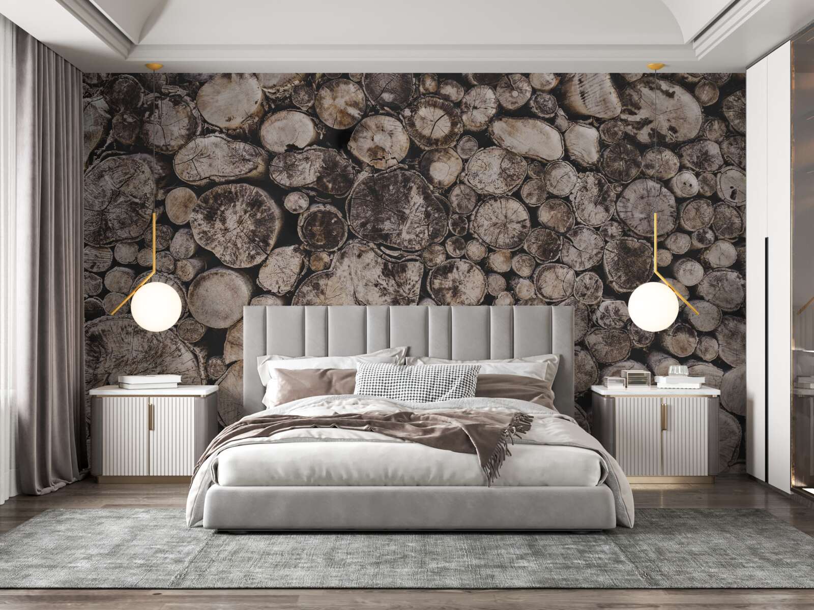 Фотошпалери неочищені шматки деревини