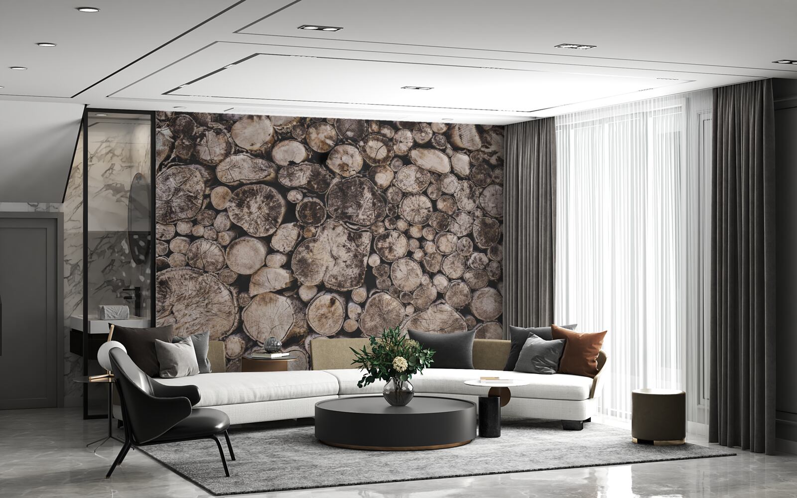 Фотошпалери неочищені шматки деревини