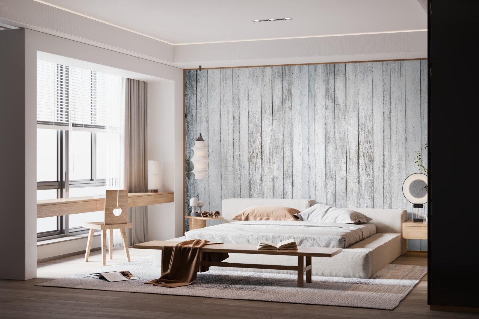 Фотошпалери тонкі палички зі світло-сірого дерева