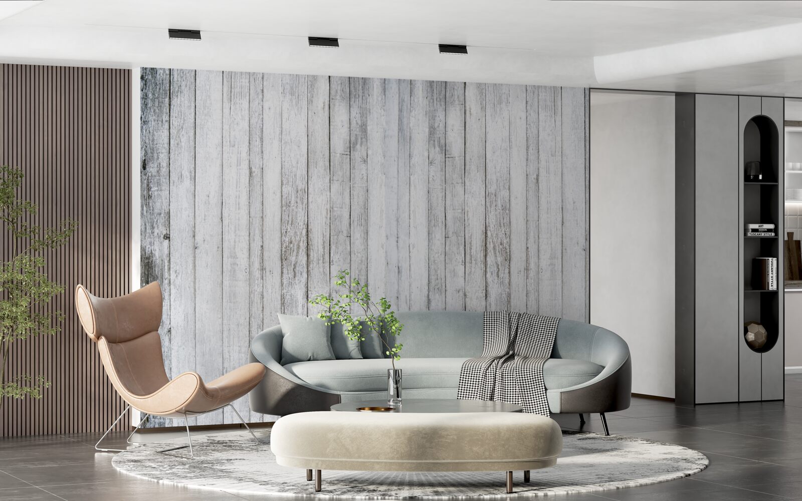 Фотошпалери тонкі палички зі світло-сірого дерева