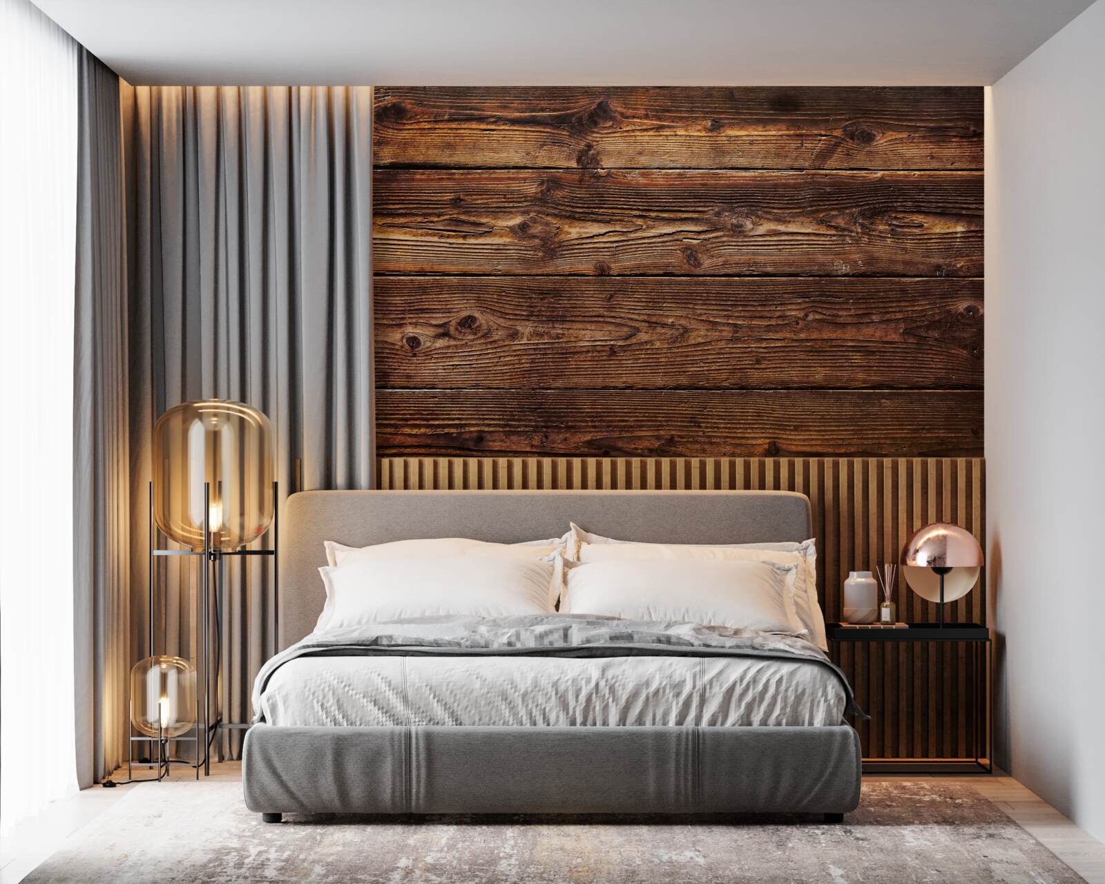 Фотошпалери темно-коричнева паркетна дошка