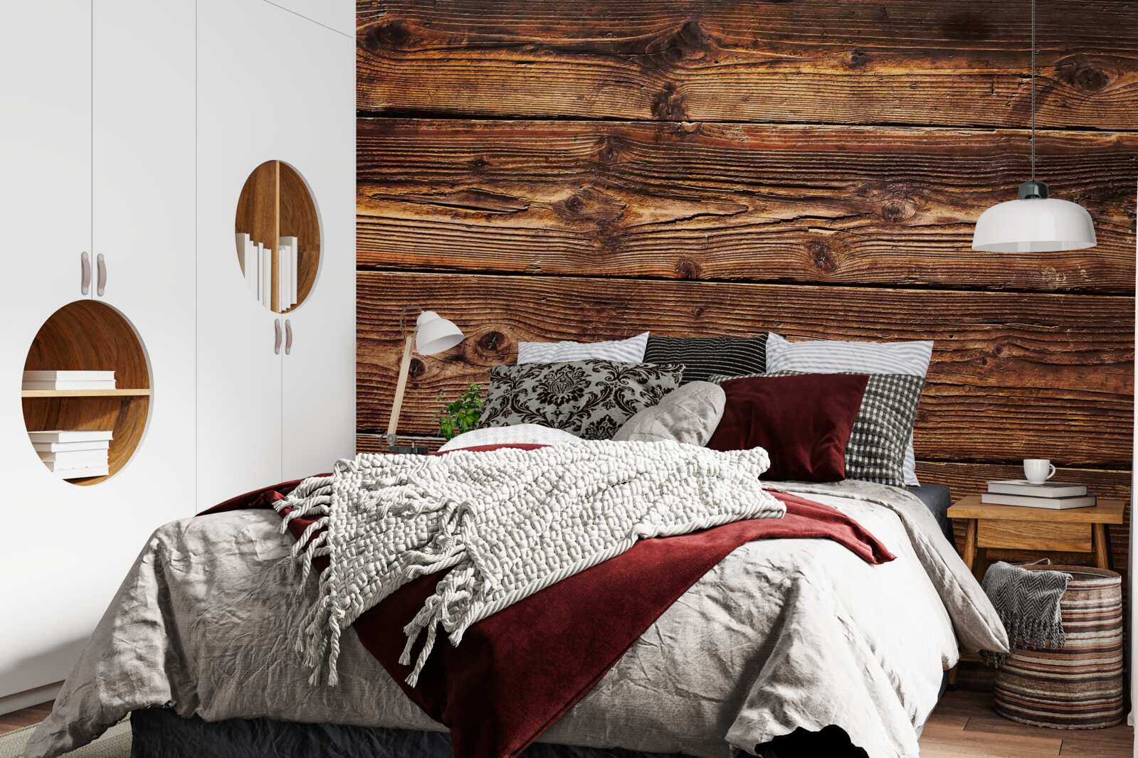 Фотошпалери темно-коричнева паркетна дошка