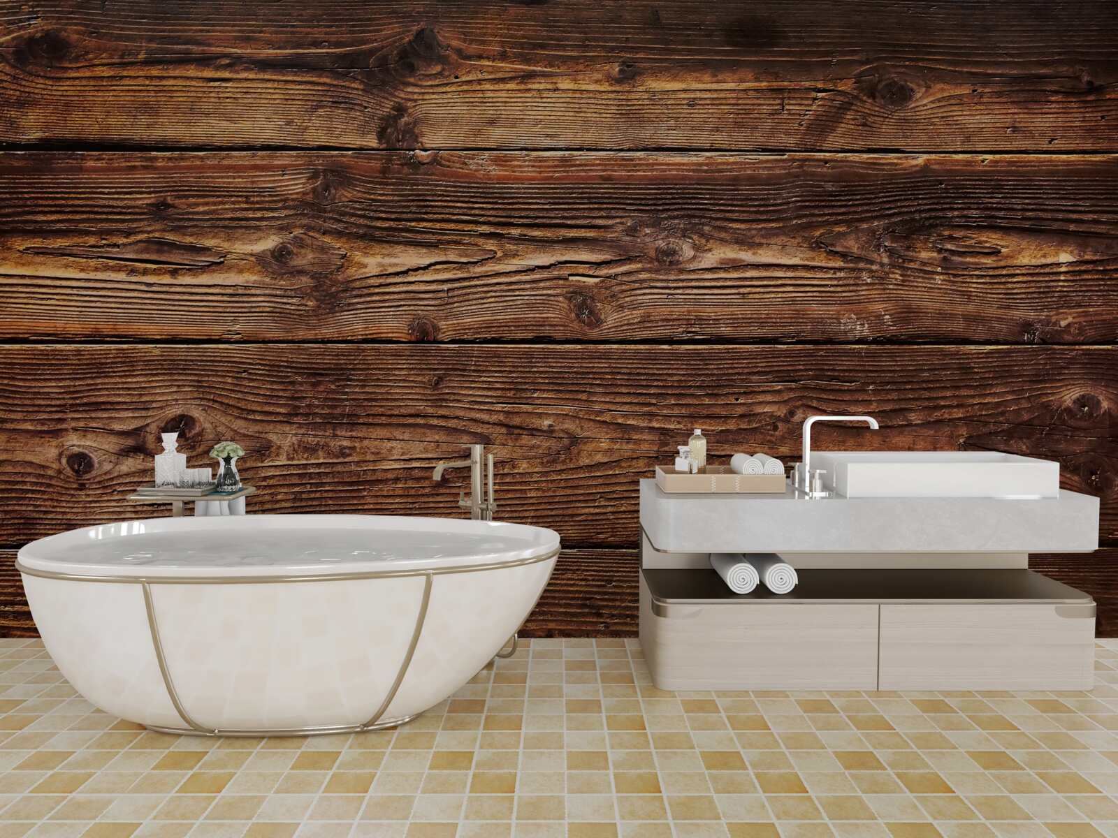 Фотошпалери темно-коричнева паркетна дошка