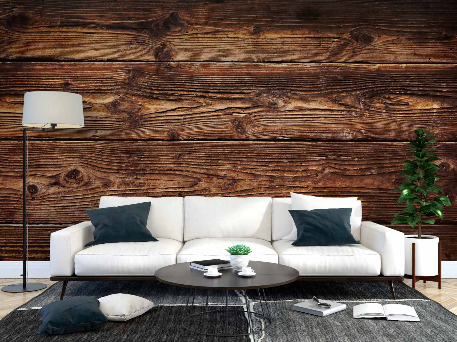 Фотошпалери темно-коричнева паркетна дошка