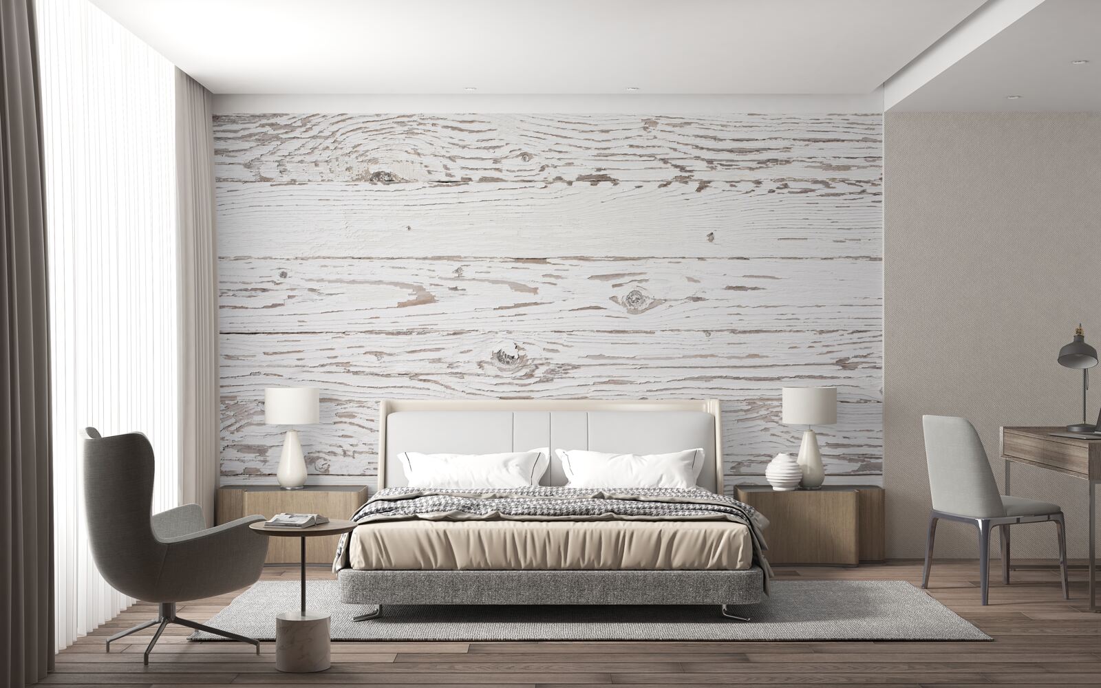 Фотошпалери побілена антикварна паркетна дошка