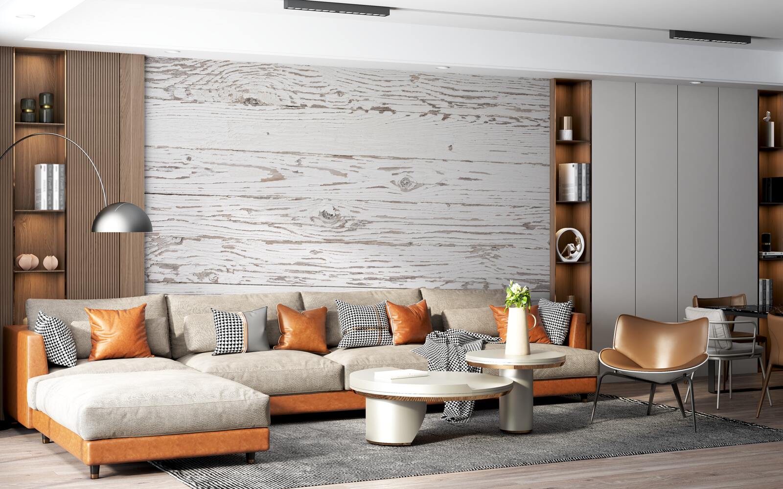 Фотошпалери побілена антикварна паркетна дошка