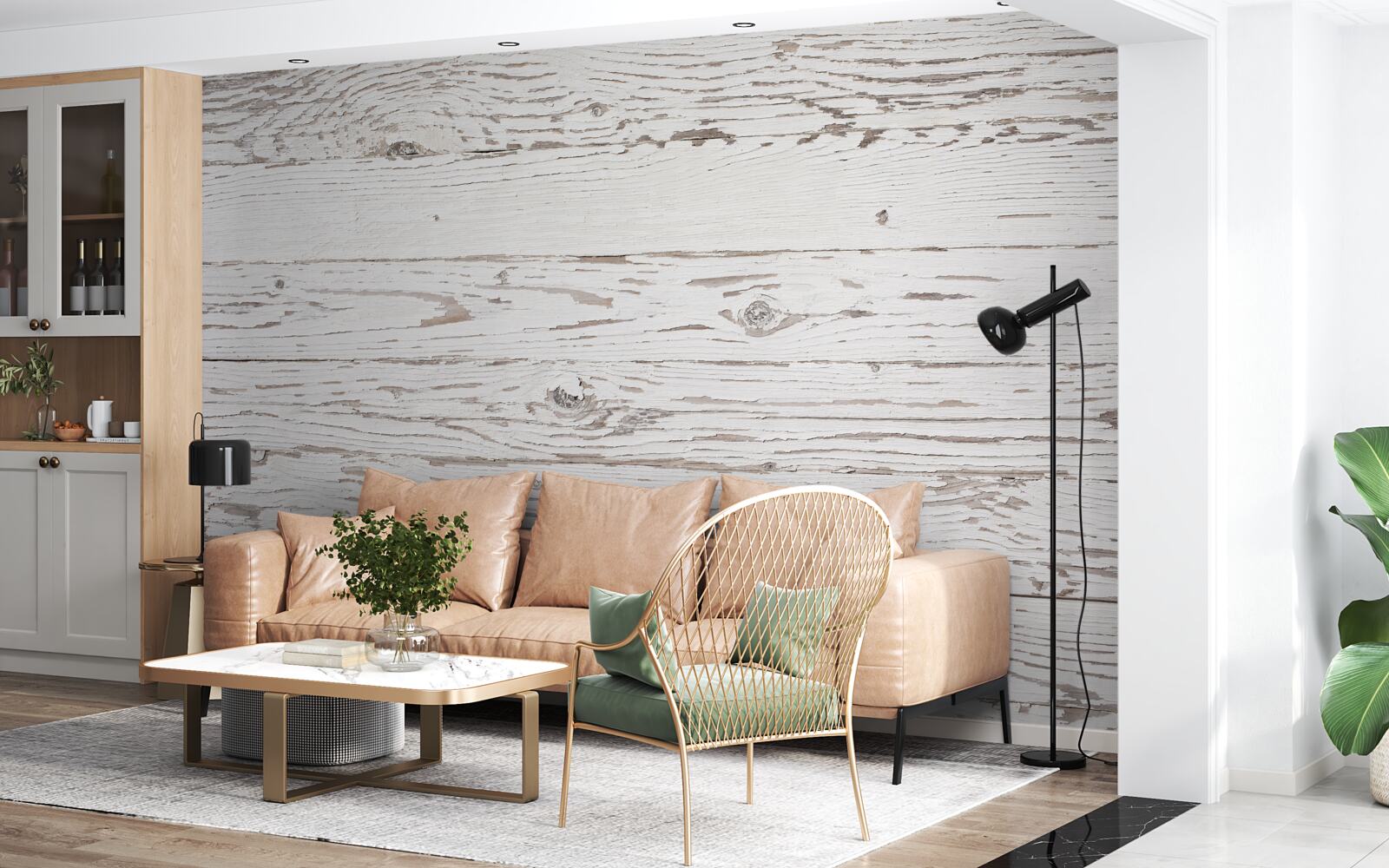 Фотошпалери побілена антикварна паркетна дошка