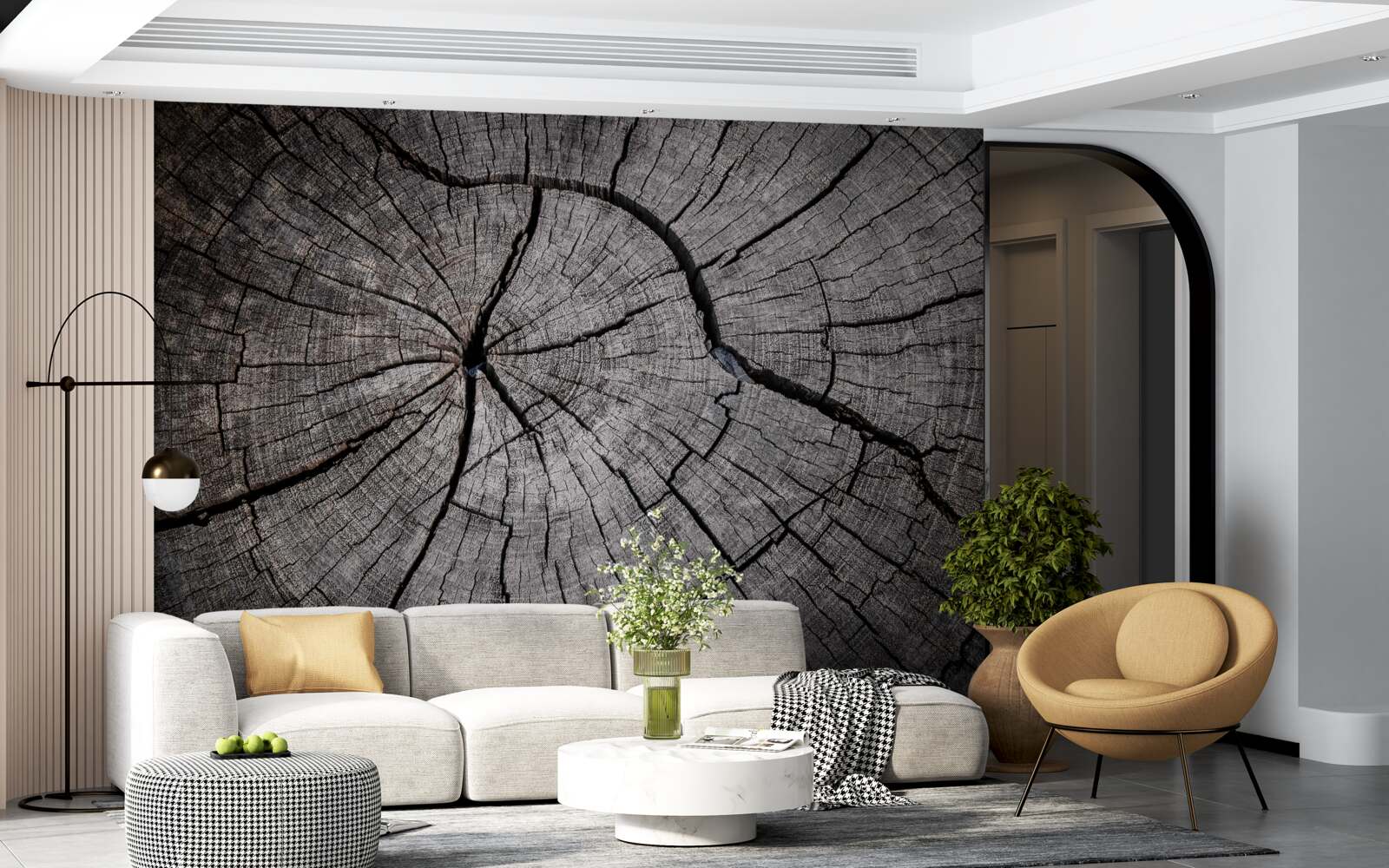 Фотошпалери по старій деревині пробігають тріщини