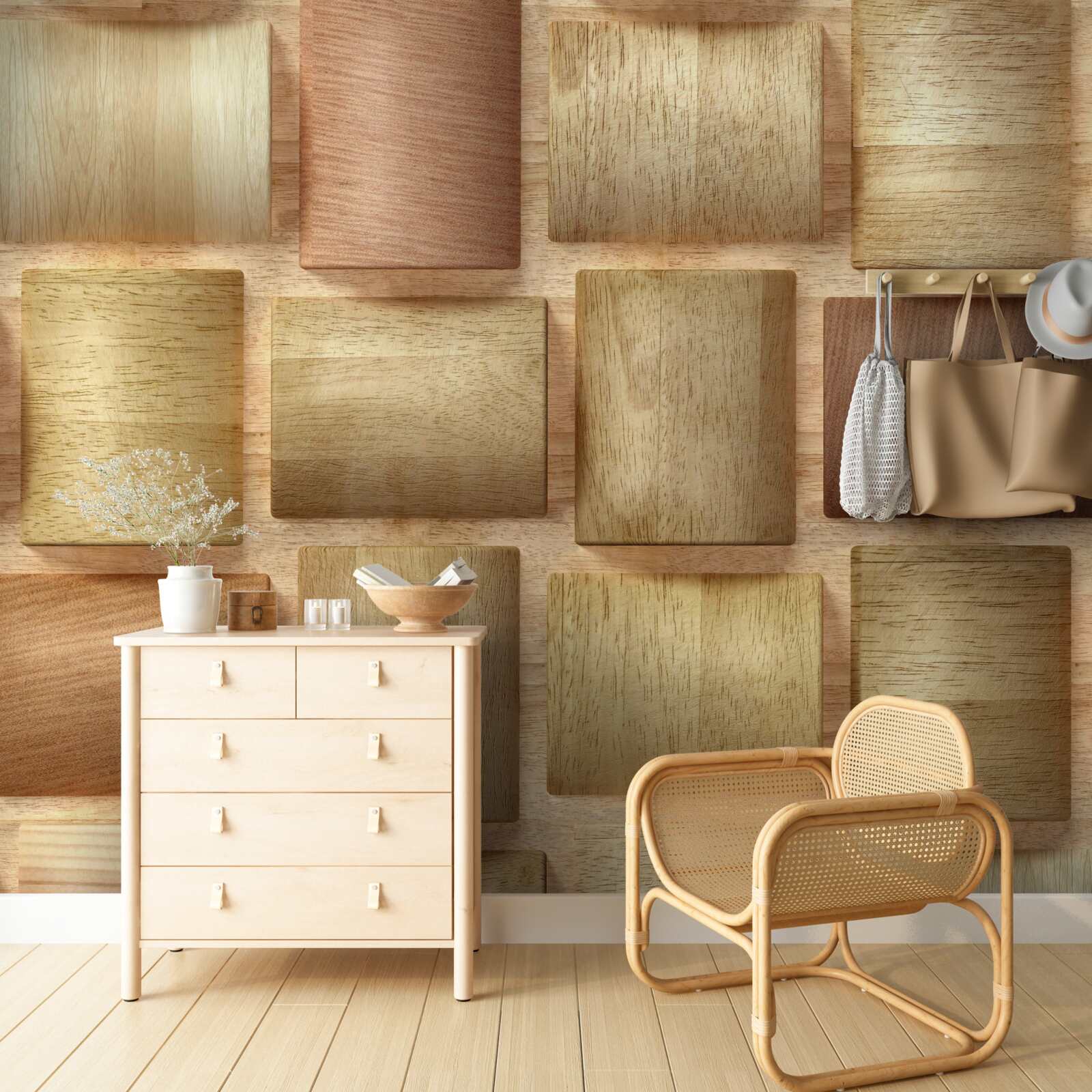 Фотошпалери різнокольорові дерев'яні кубики