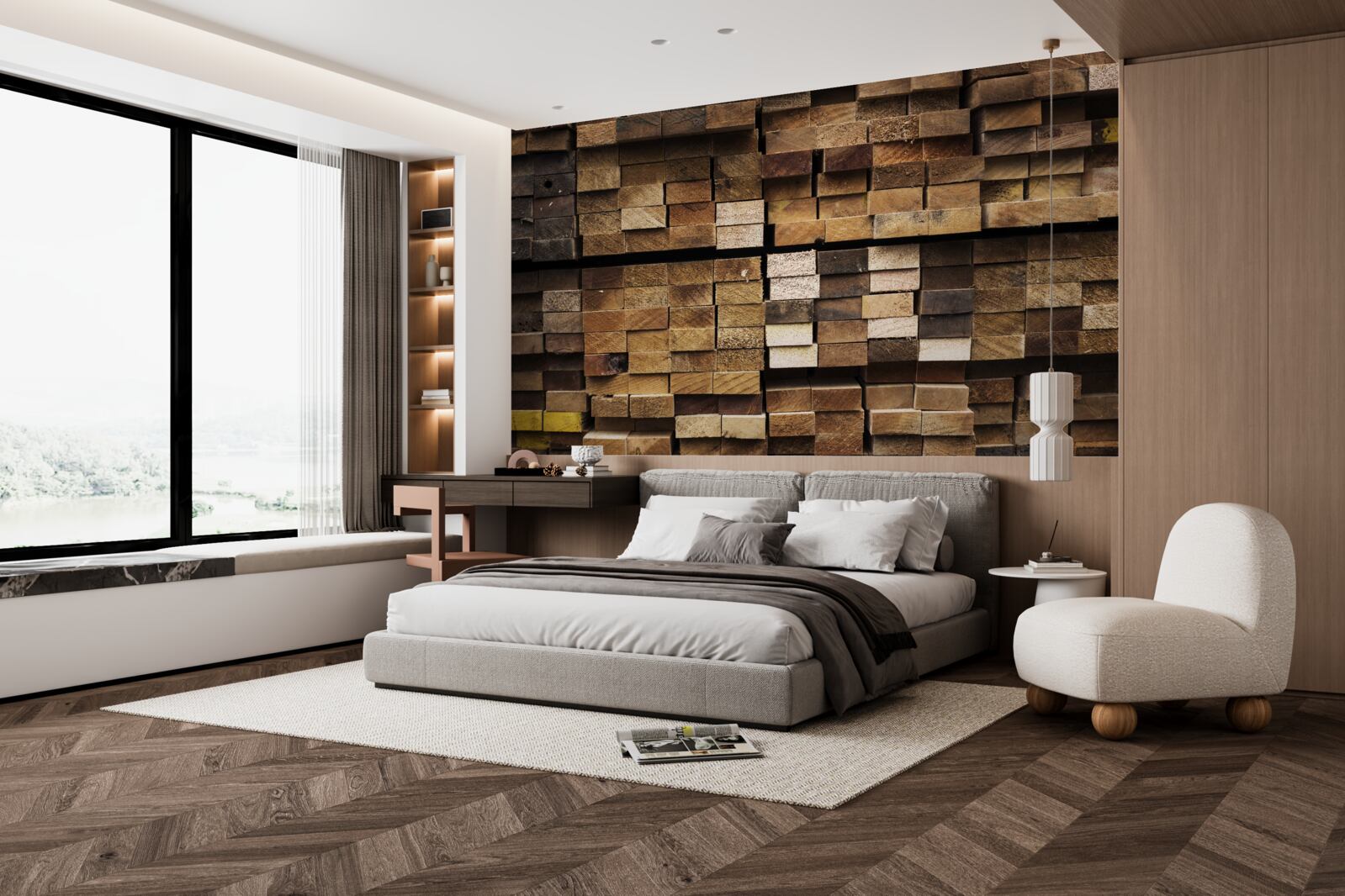 Фотошпалери дерев'яні дошки впорядковані