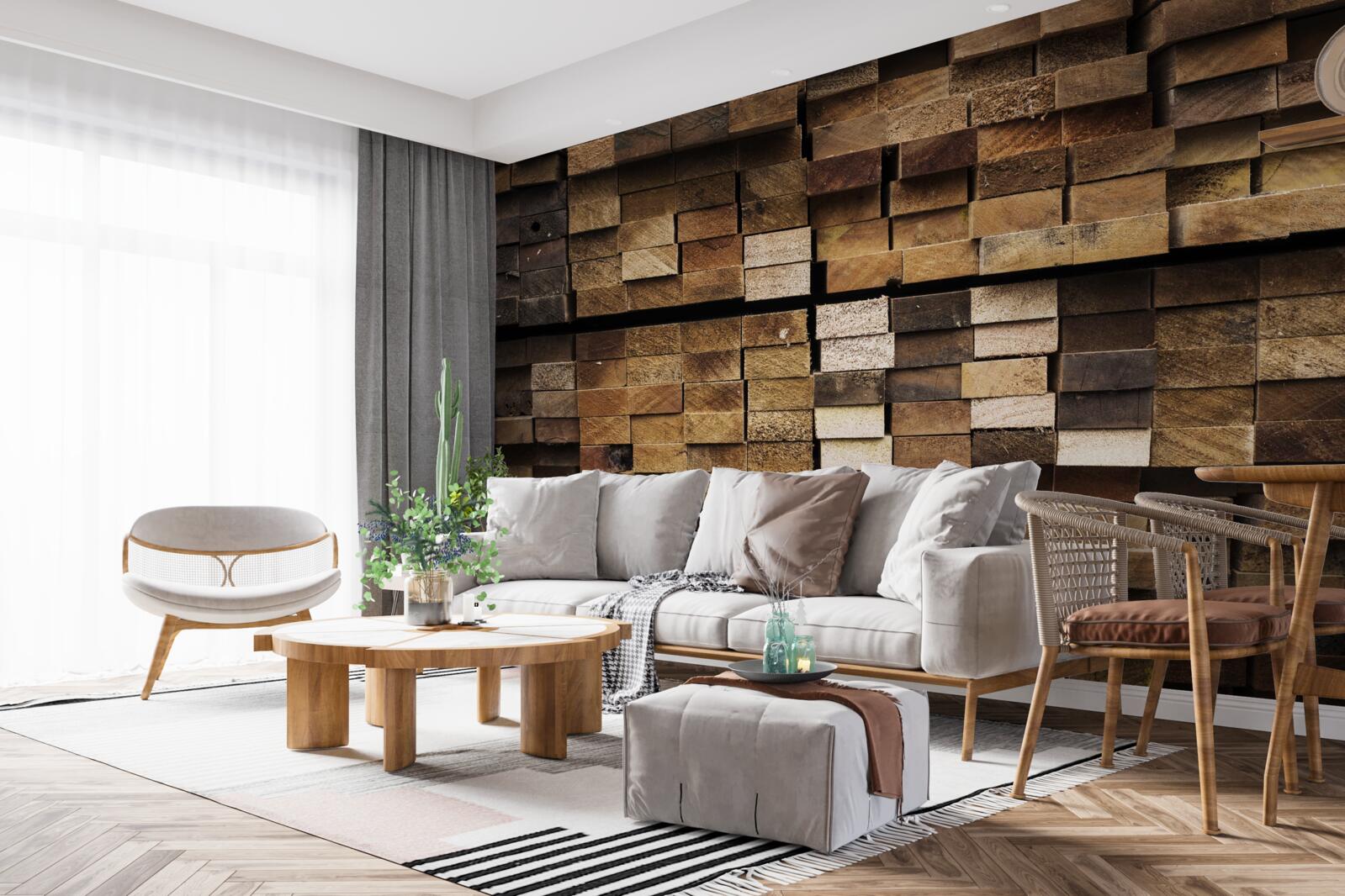 Фотошпалери дерев'яні дошки впорядковані