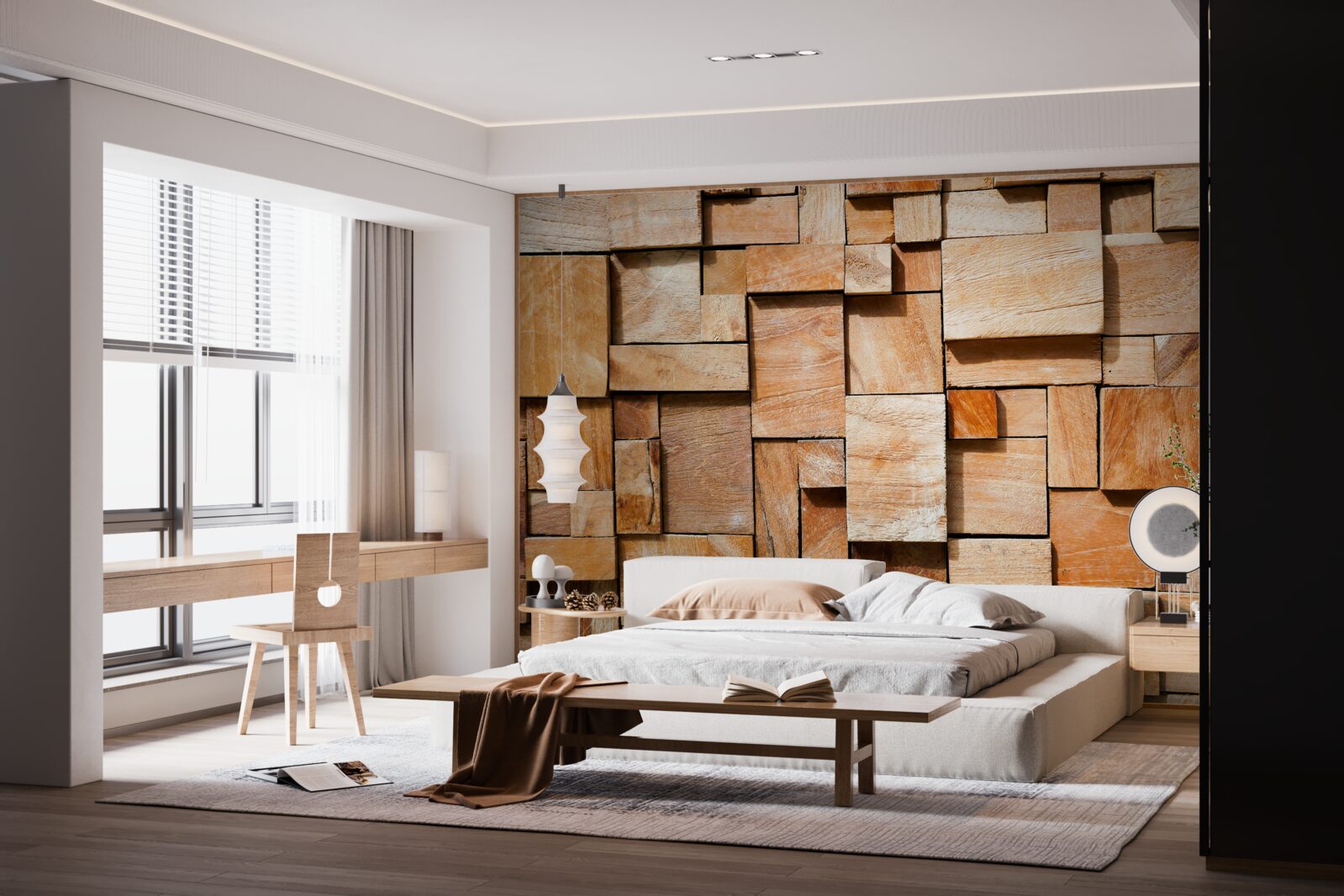 Фотошпалери декоративний виріб з дерев'яних фрагментів