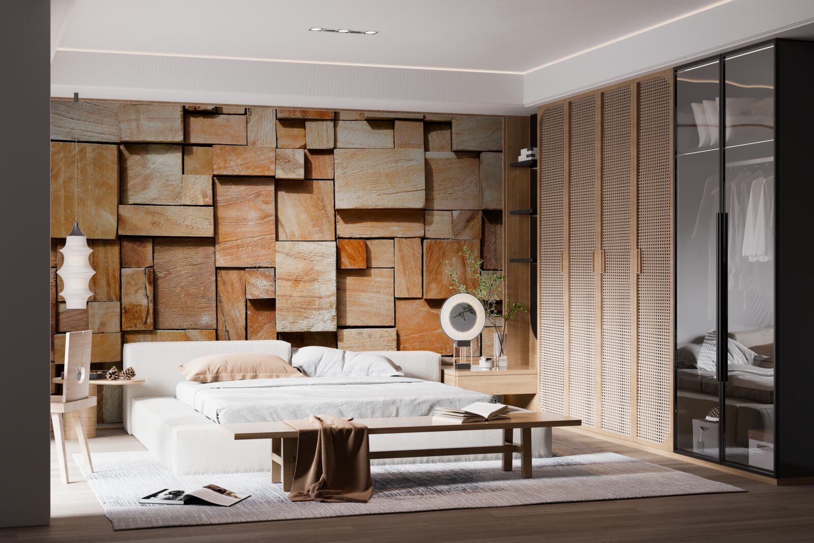 Фотошпалери декоративний виріб з дерев'яних фрагментів