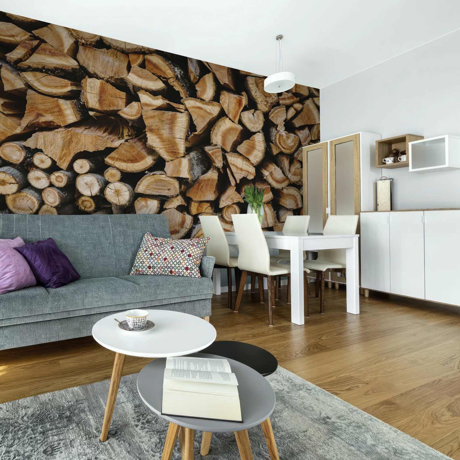 Фотошпалери шматки дерева, складені разом