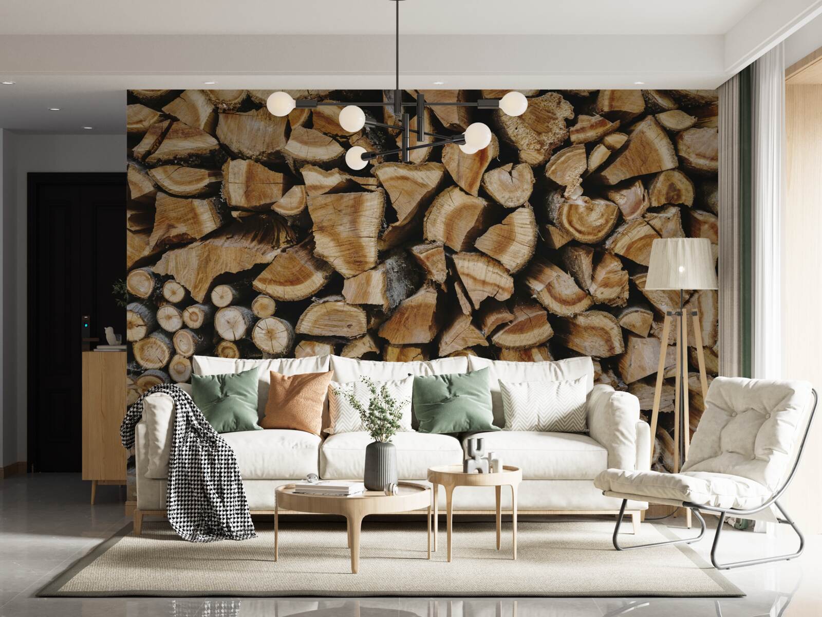 Фотошпалери шматки дерева, складені разом