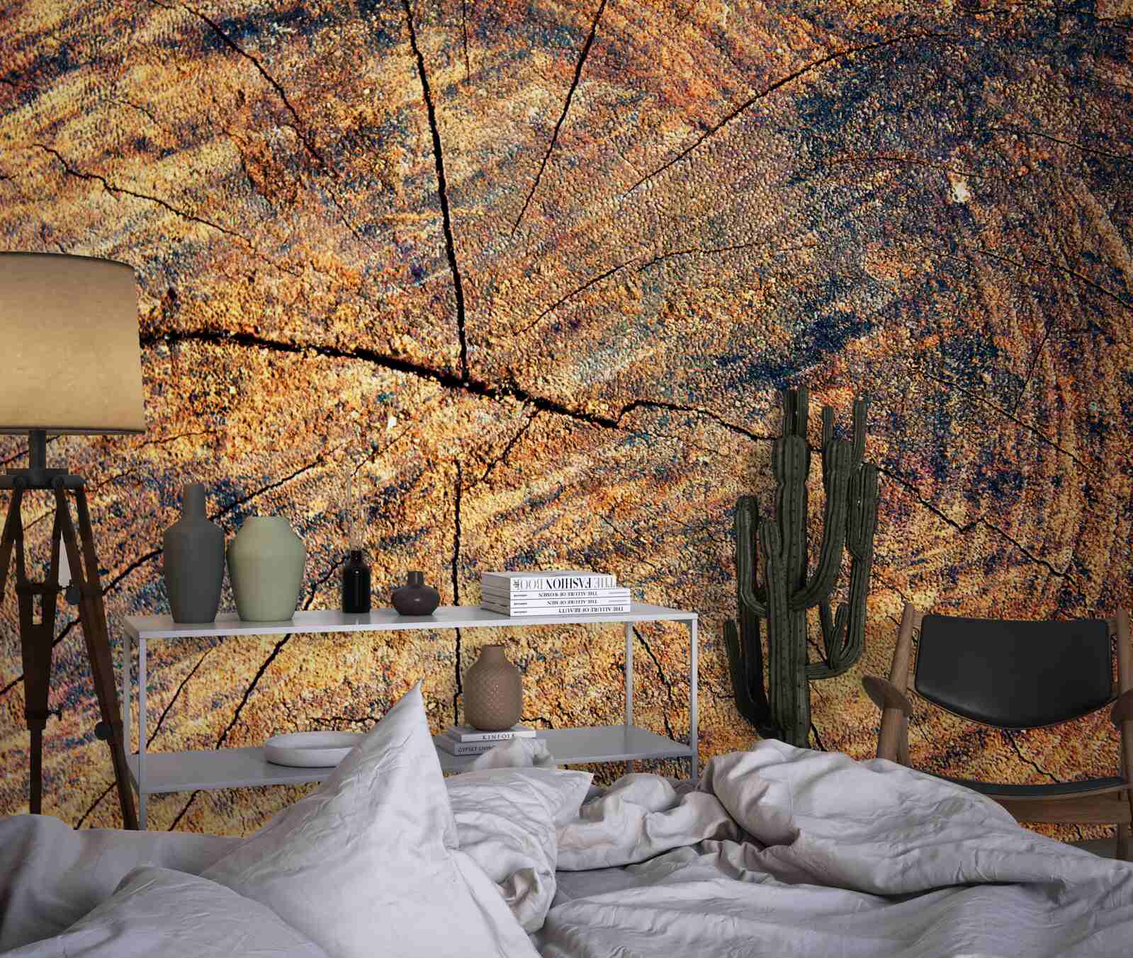 Фотошпалери Ланцюги життя дерев на зрубаному стовбурі