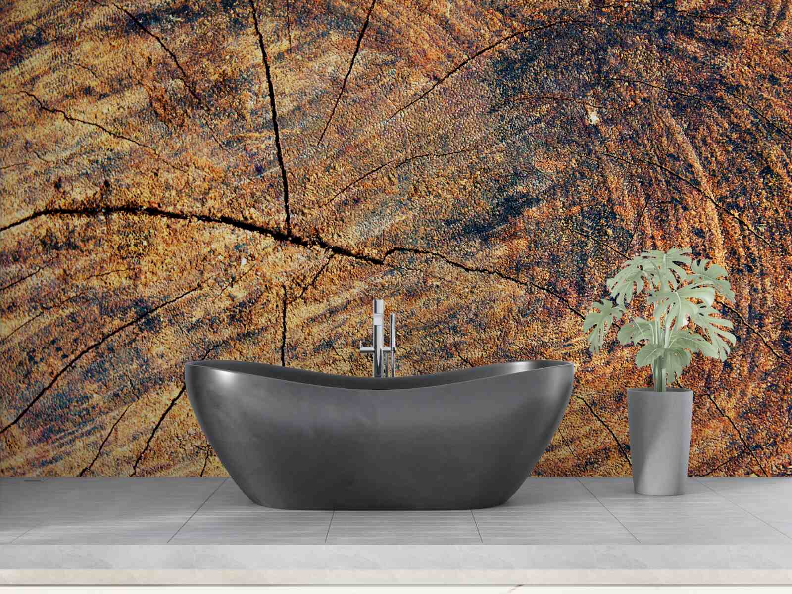 Фотошпалери Ланцюги життя дерев на зрубаному стовбурі