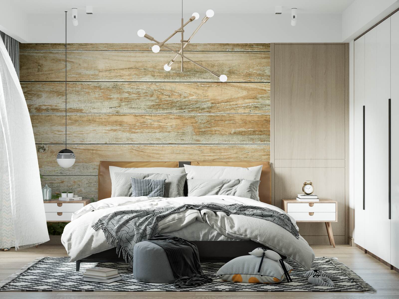 Фотошпалери жовті квіти на тлі паркету в оточенні зелені