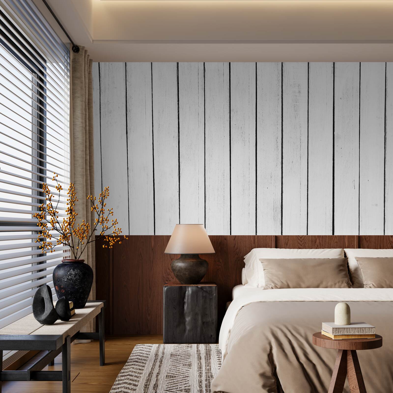 Фотошпалери біла паркетна дошка