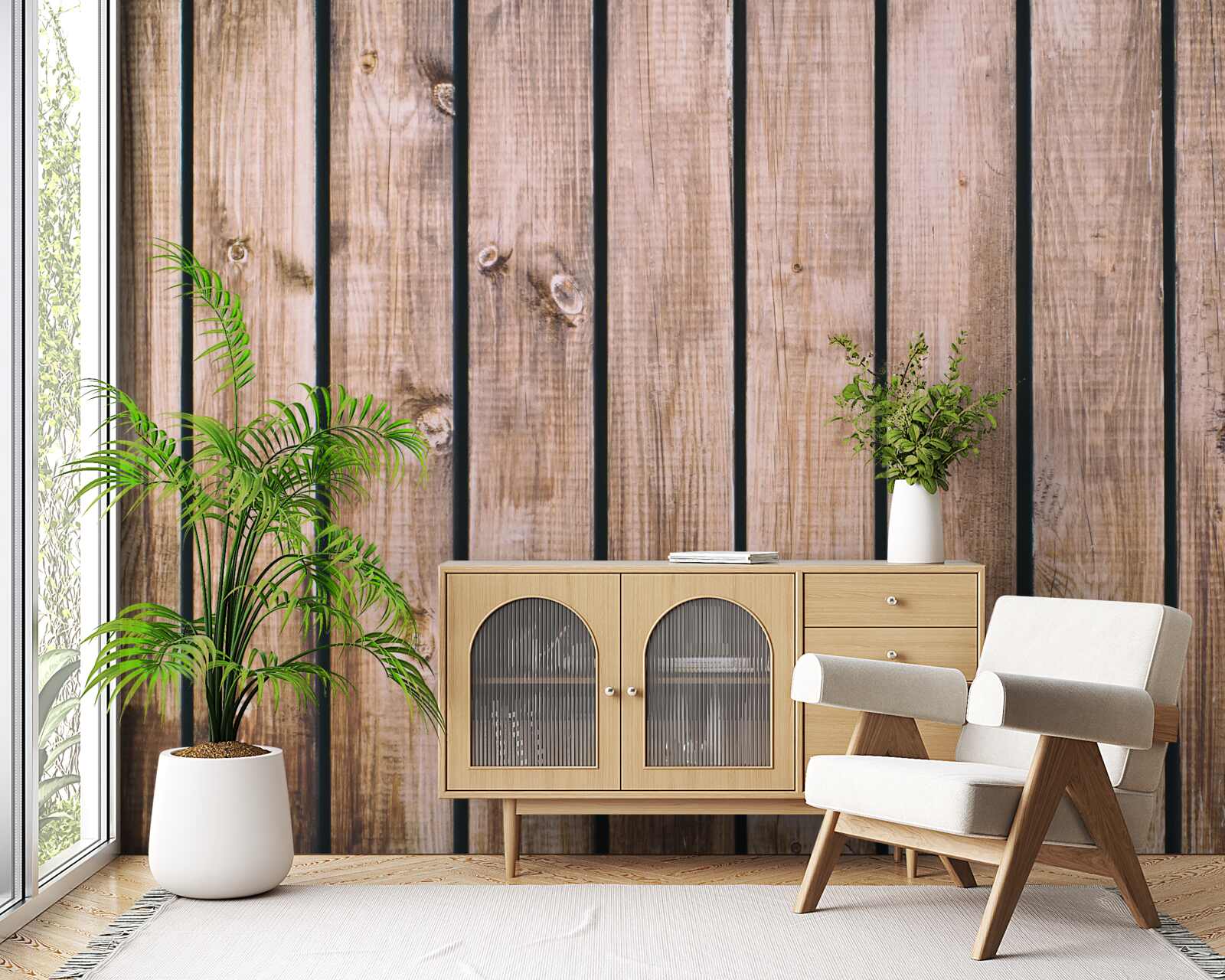 Фотошпалери коричнева паркетна дошка