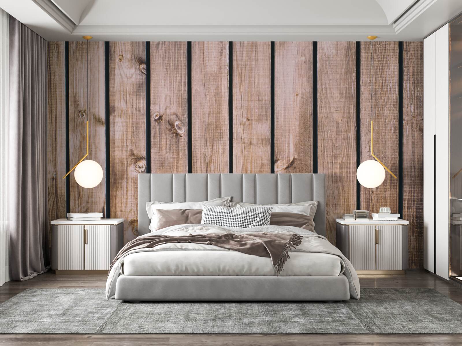 Фотошпалери коричнева паркетна дошка