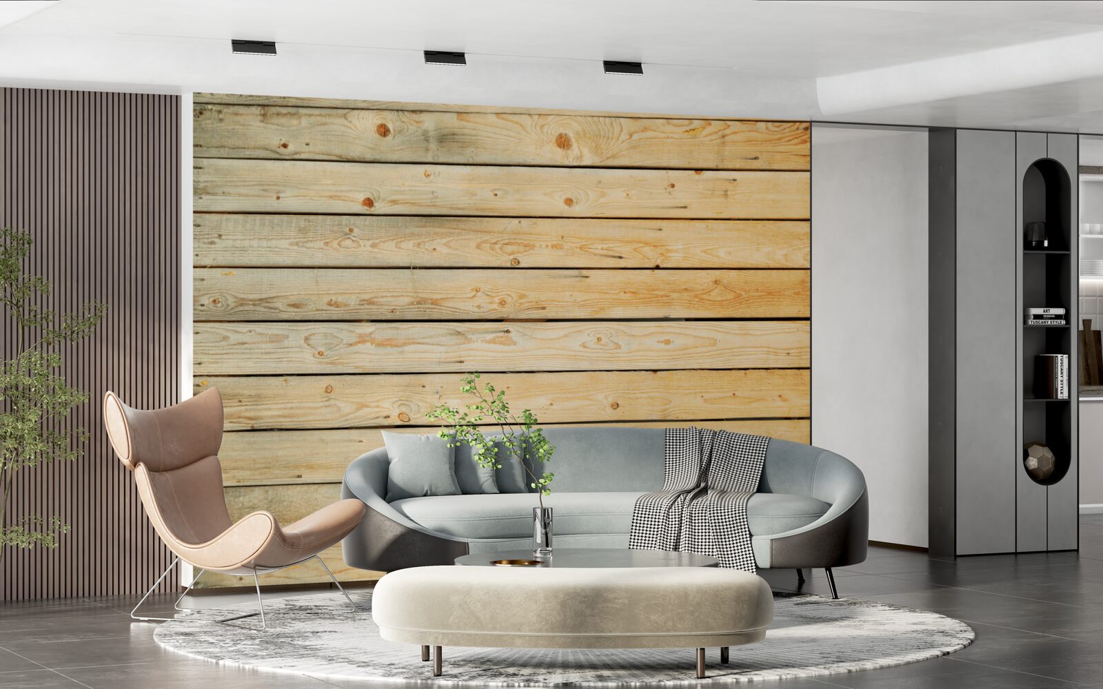 Фотошпалери кийки зі світло-коричневого дерева