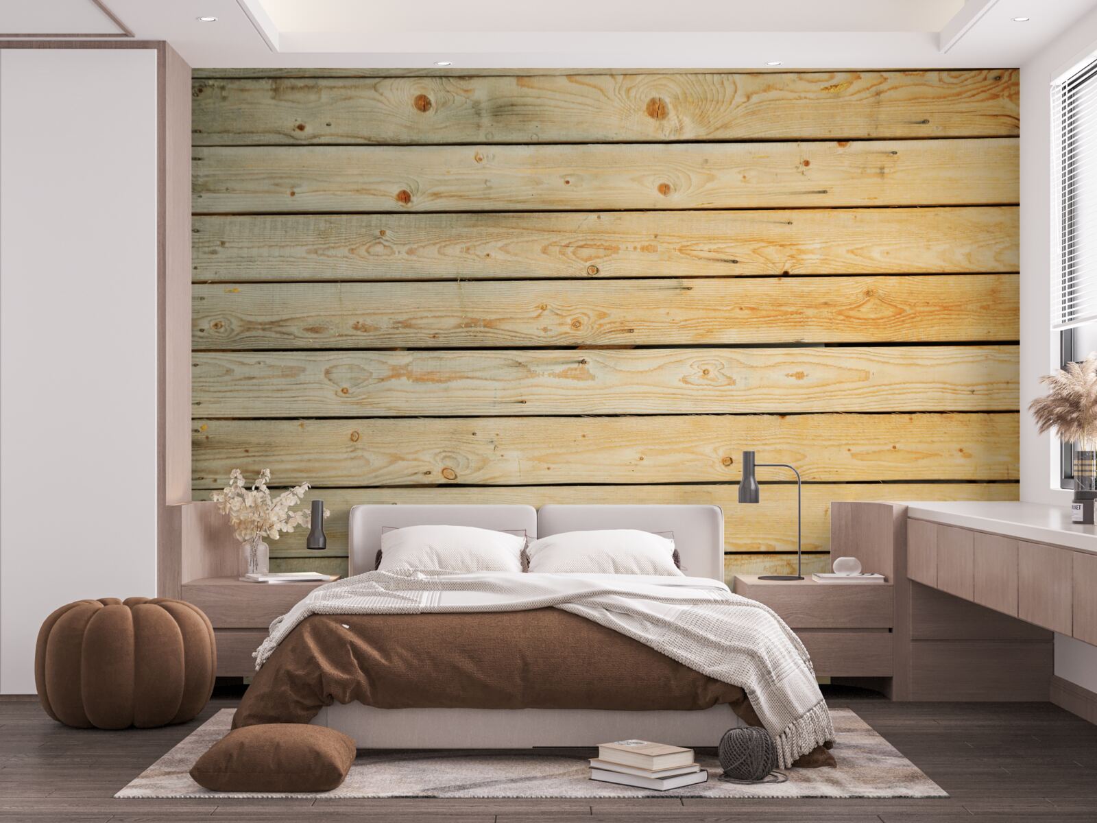 Фотошпалери кийки зі світло-коричневого дерева