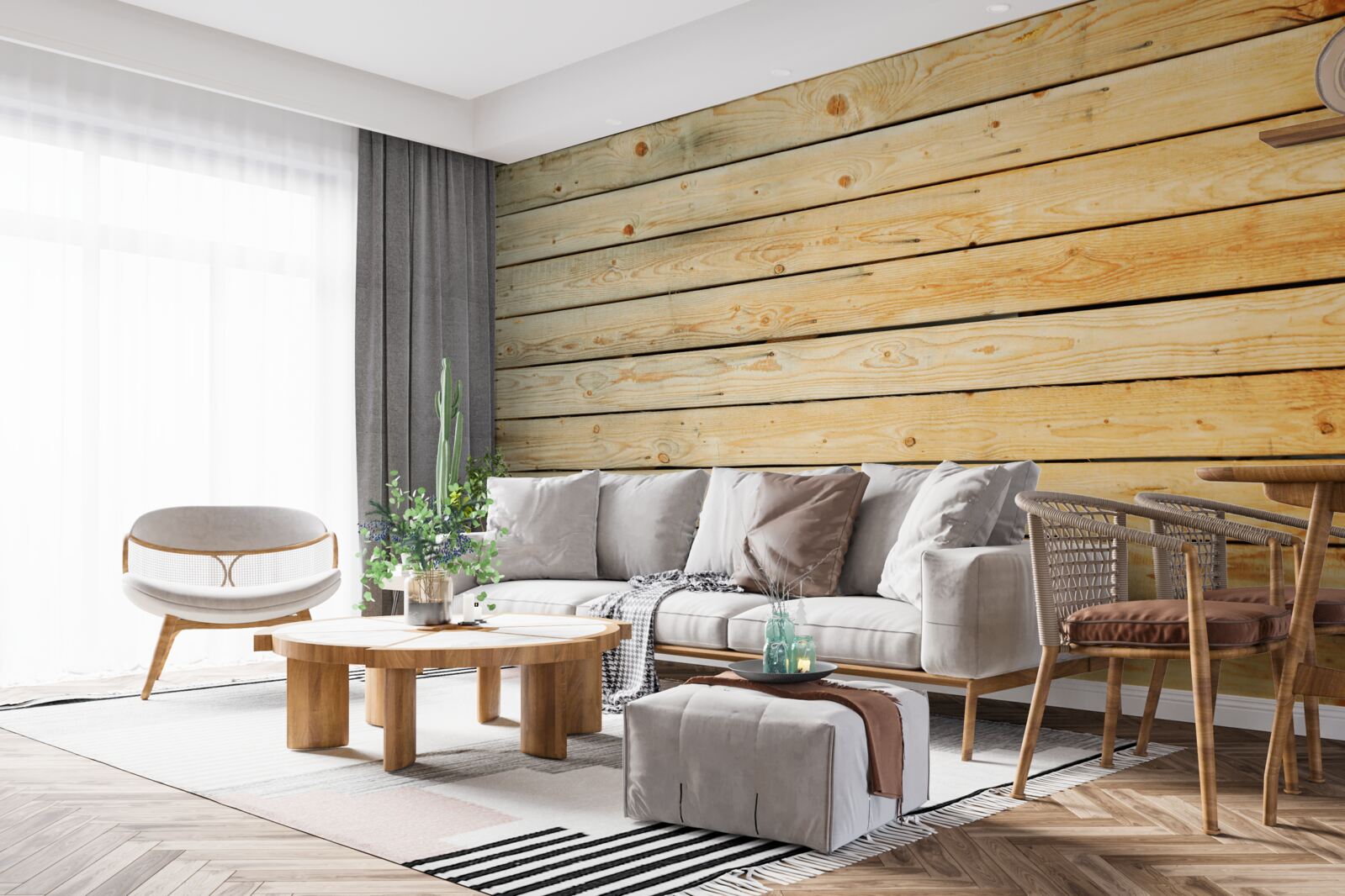 Фотошпалери кийки зі світло-коричневого дерева