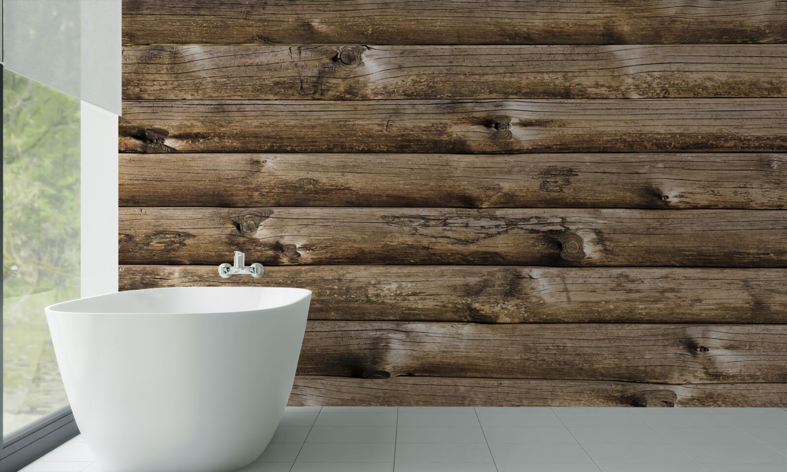 Фотошпалери Стіна з коричневого зрубу