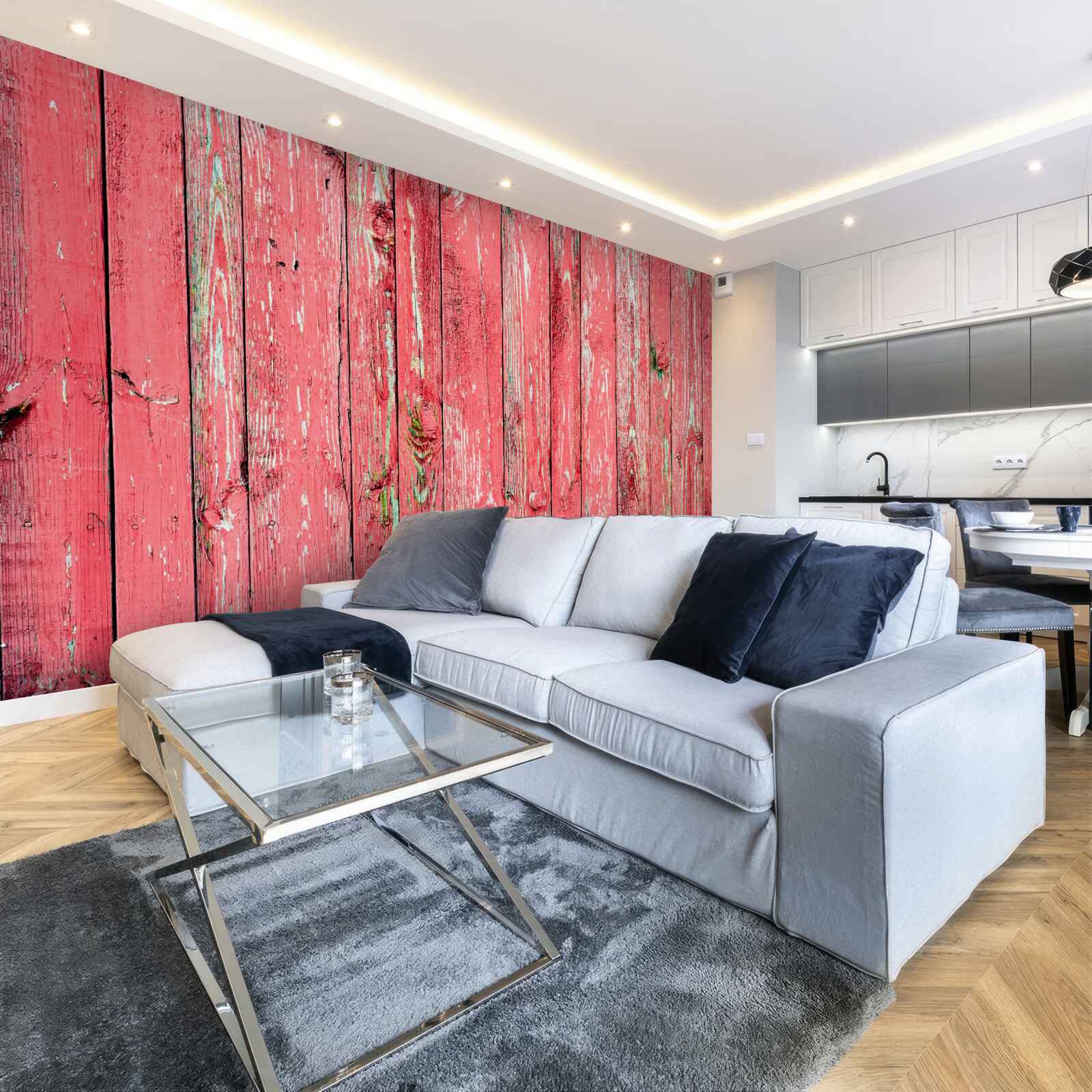 Фотошпалери паркан пофарбований у рожевий колір