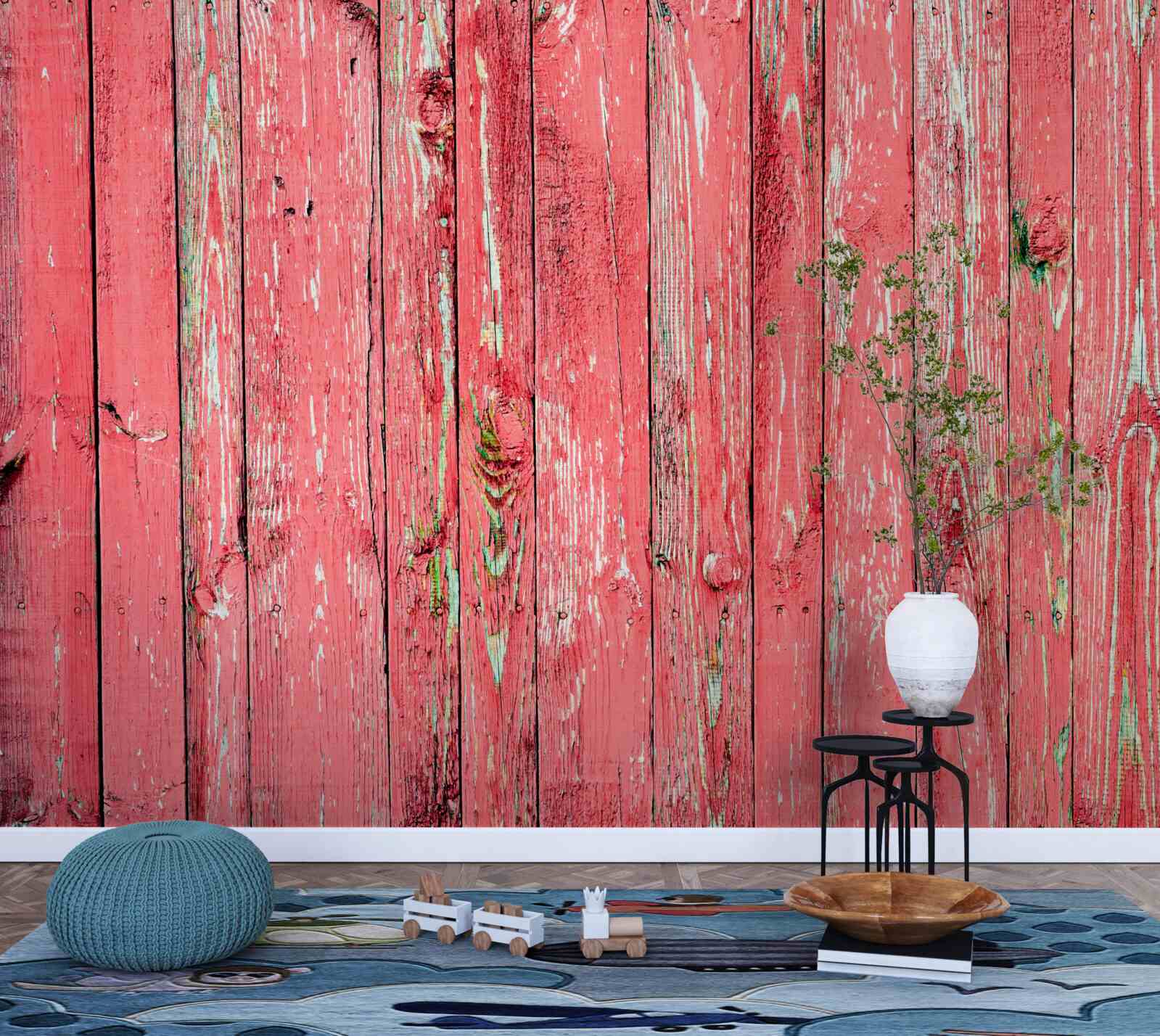 Фотошпалери паркан пофарбований у рожевий колір