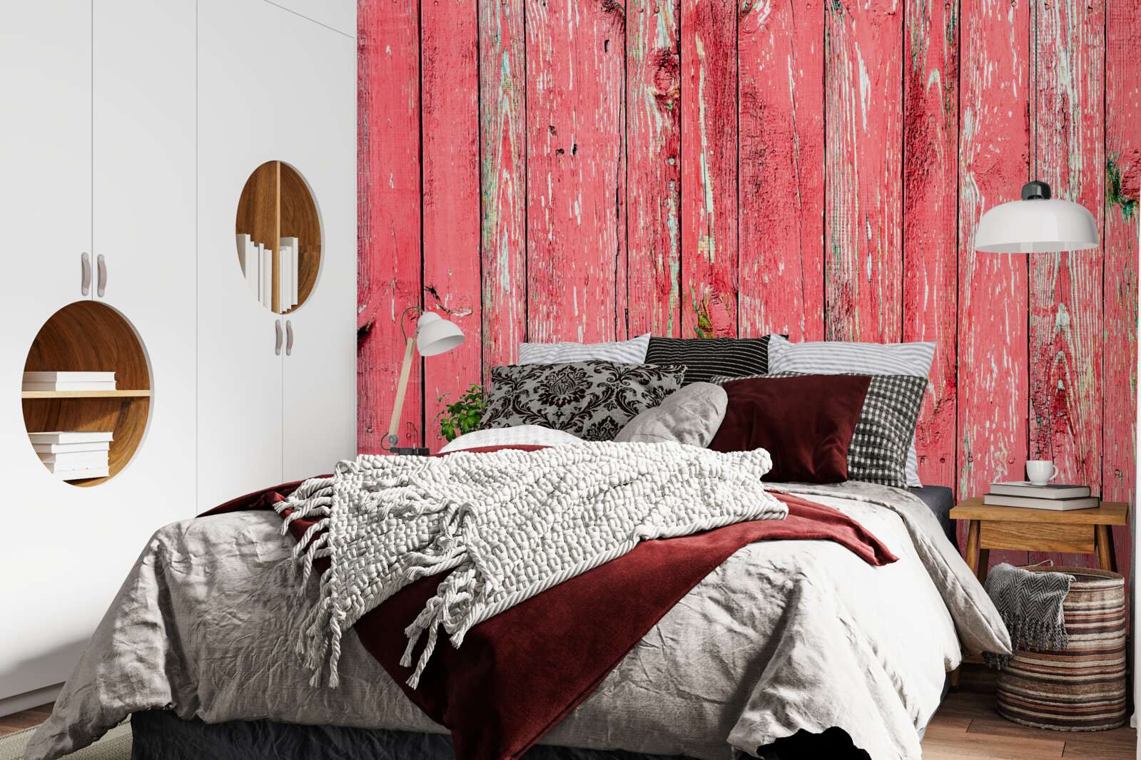 Фотошпалери паркан пофарбований у рожевий колір