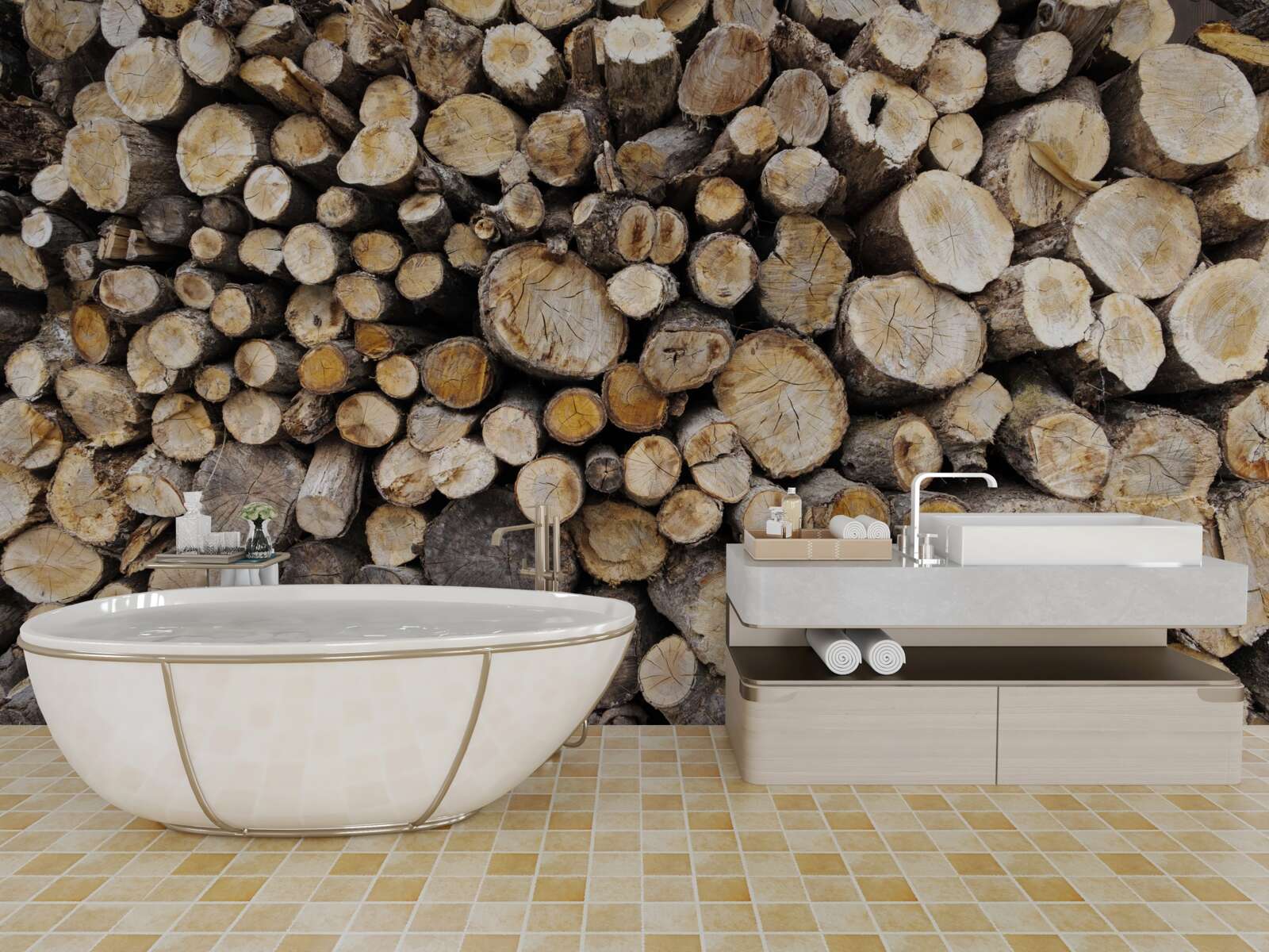 Фотошпалери зрубаних дерев дуже багато