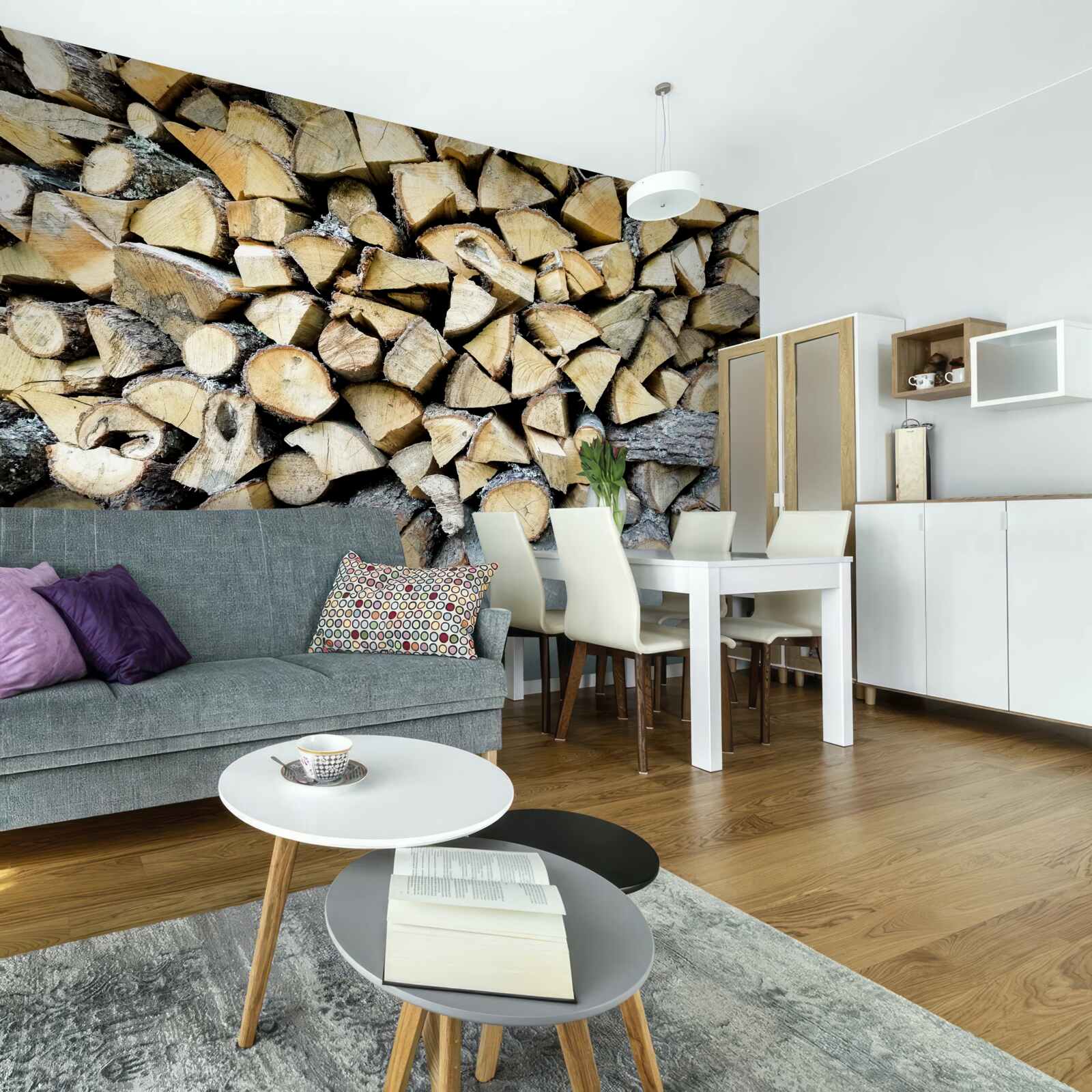 Фотошпалери відходи дерев'яних блоків