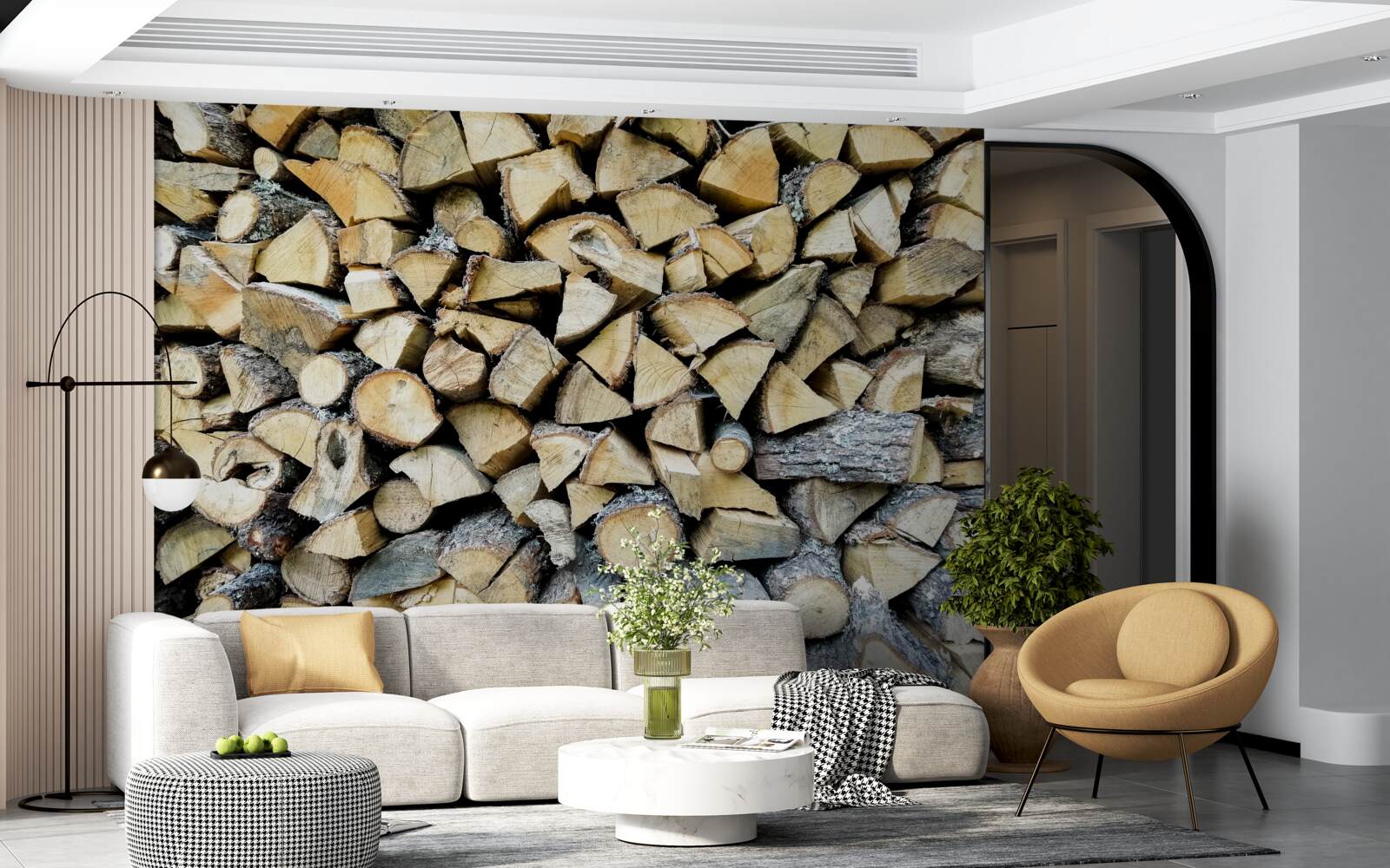 Фотошпалери відходи дерев'яних блоків