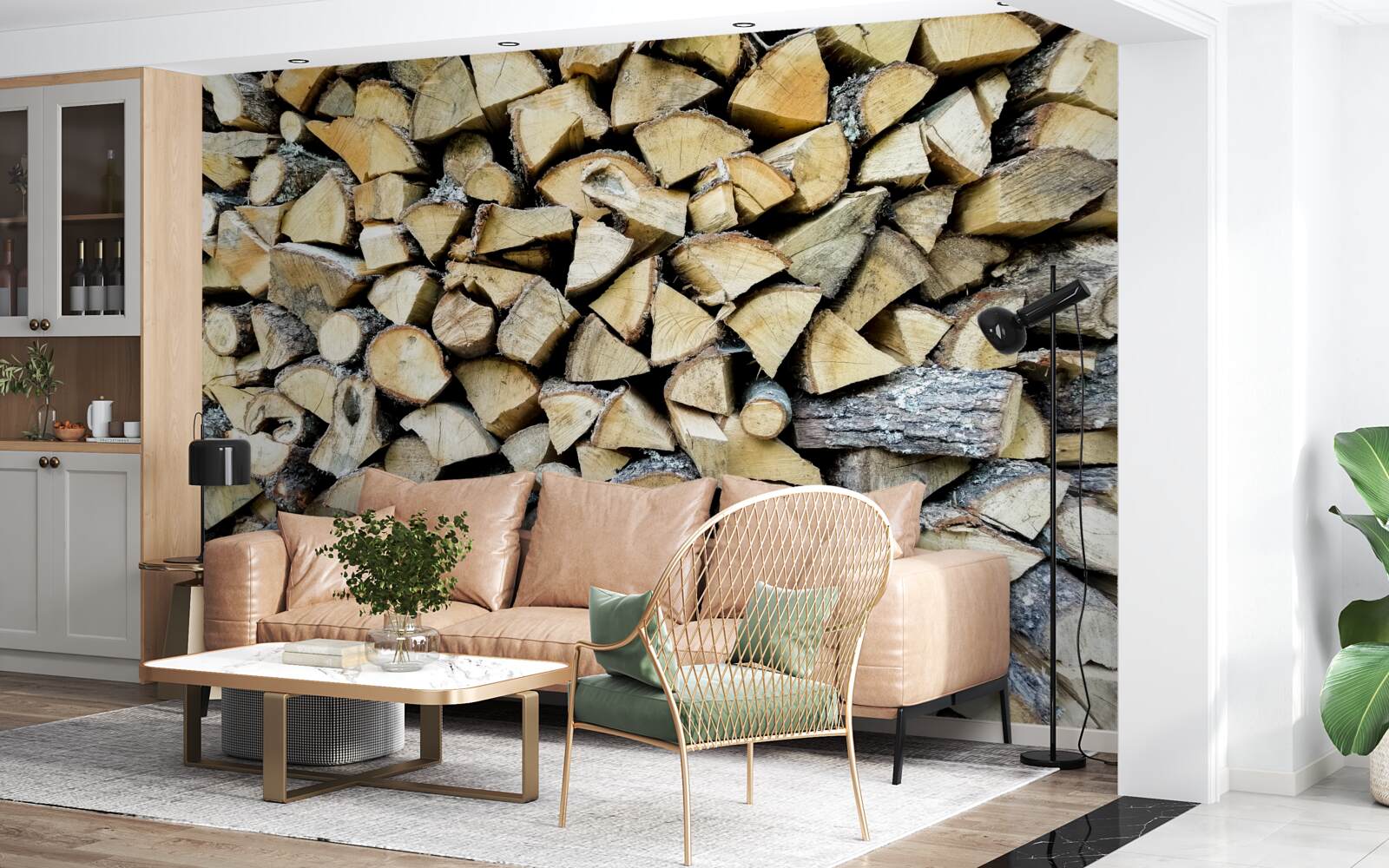 Фотошпалери відходи дерев'яних блоків